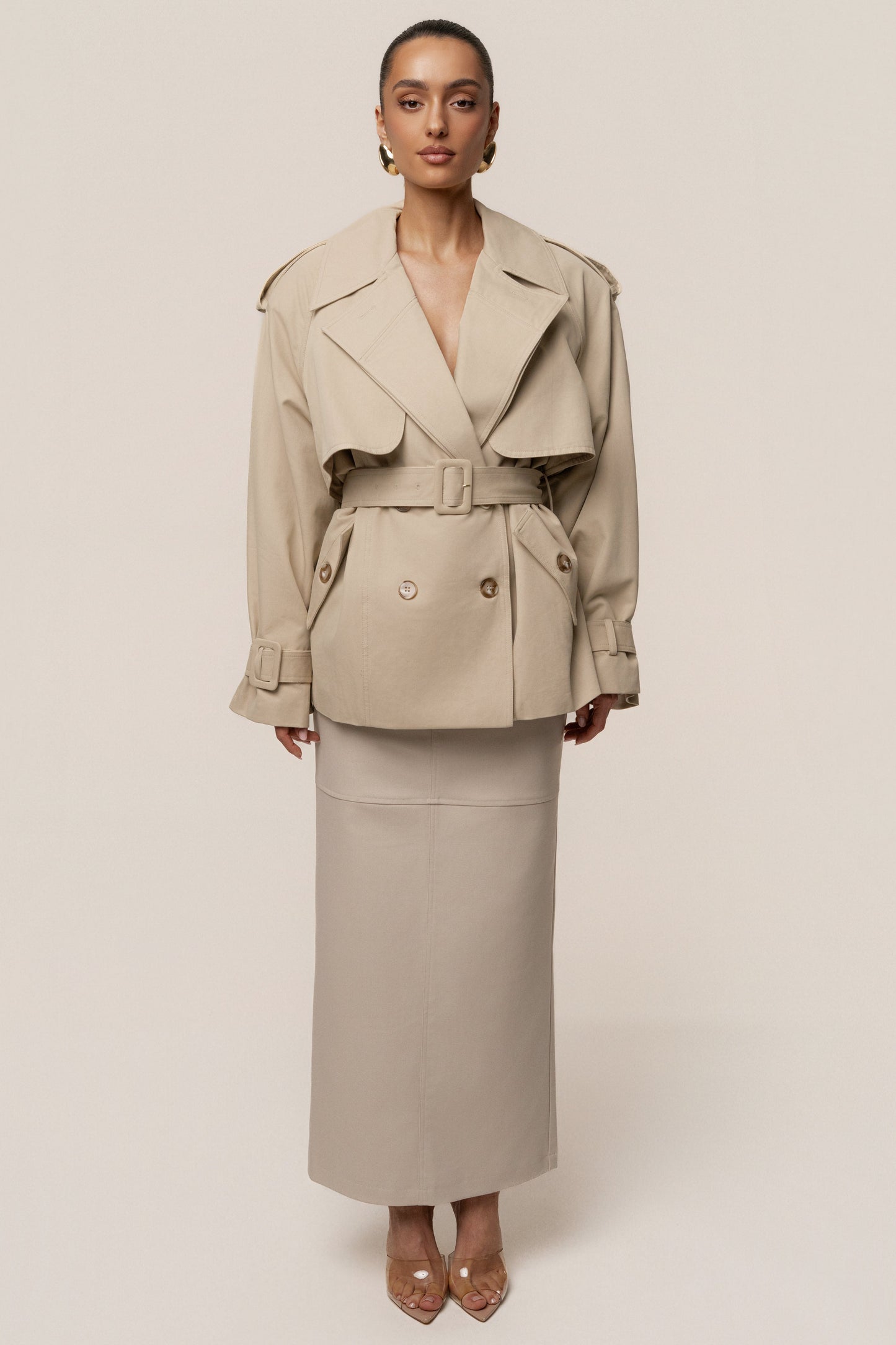 Khaki Classic Oversized Trench NEWFASHIONEDGE