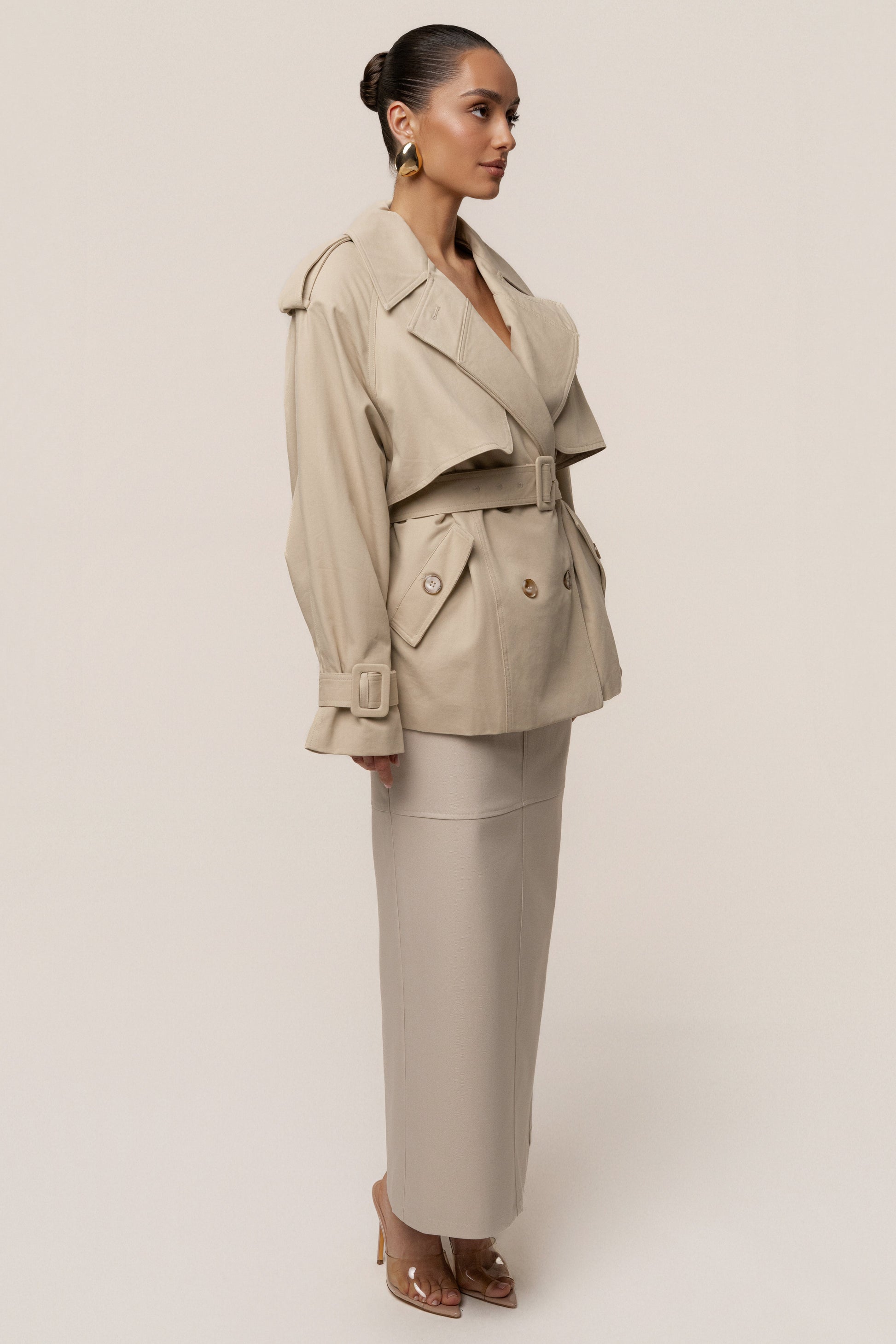 Khaki Classic Oversized Trench NEWFASHIONEDGE