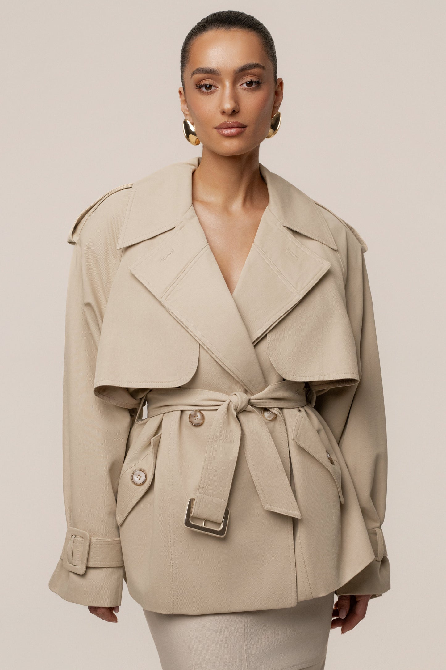 Khaki Classic Oversized Trench NEWFASHIONEDGE