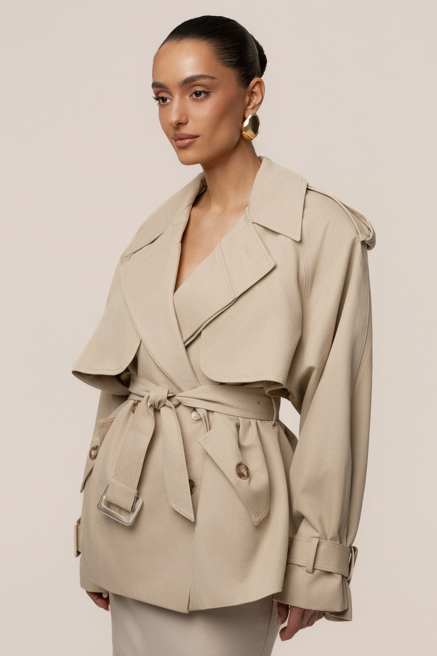 Khaki Classic Oversized Trench NEWFASHIONEDGE