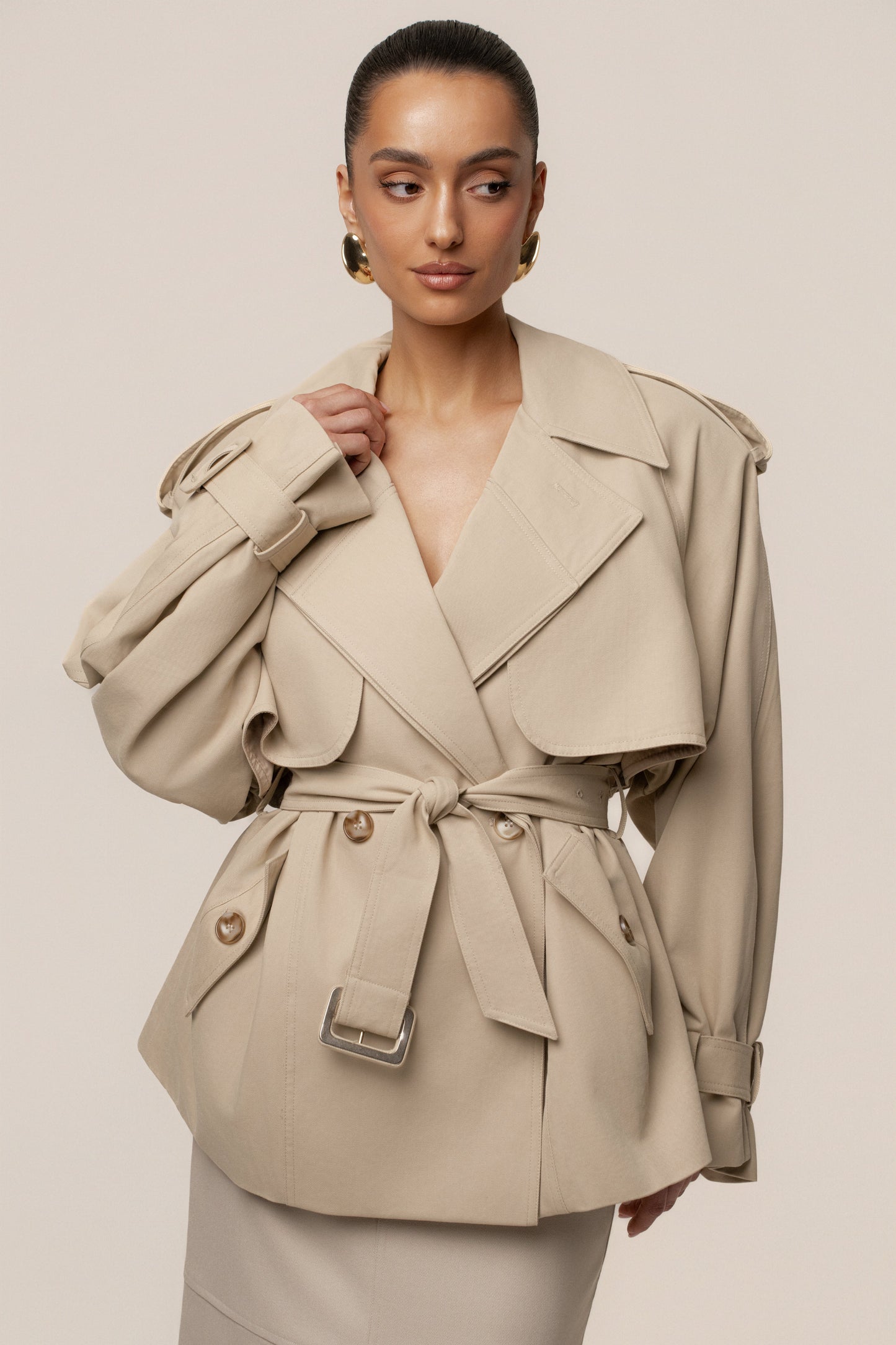 Khaki Classic Oversized Trench NEWFASHIONEDGE