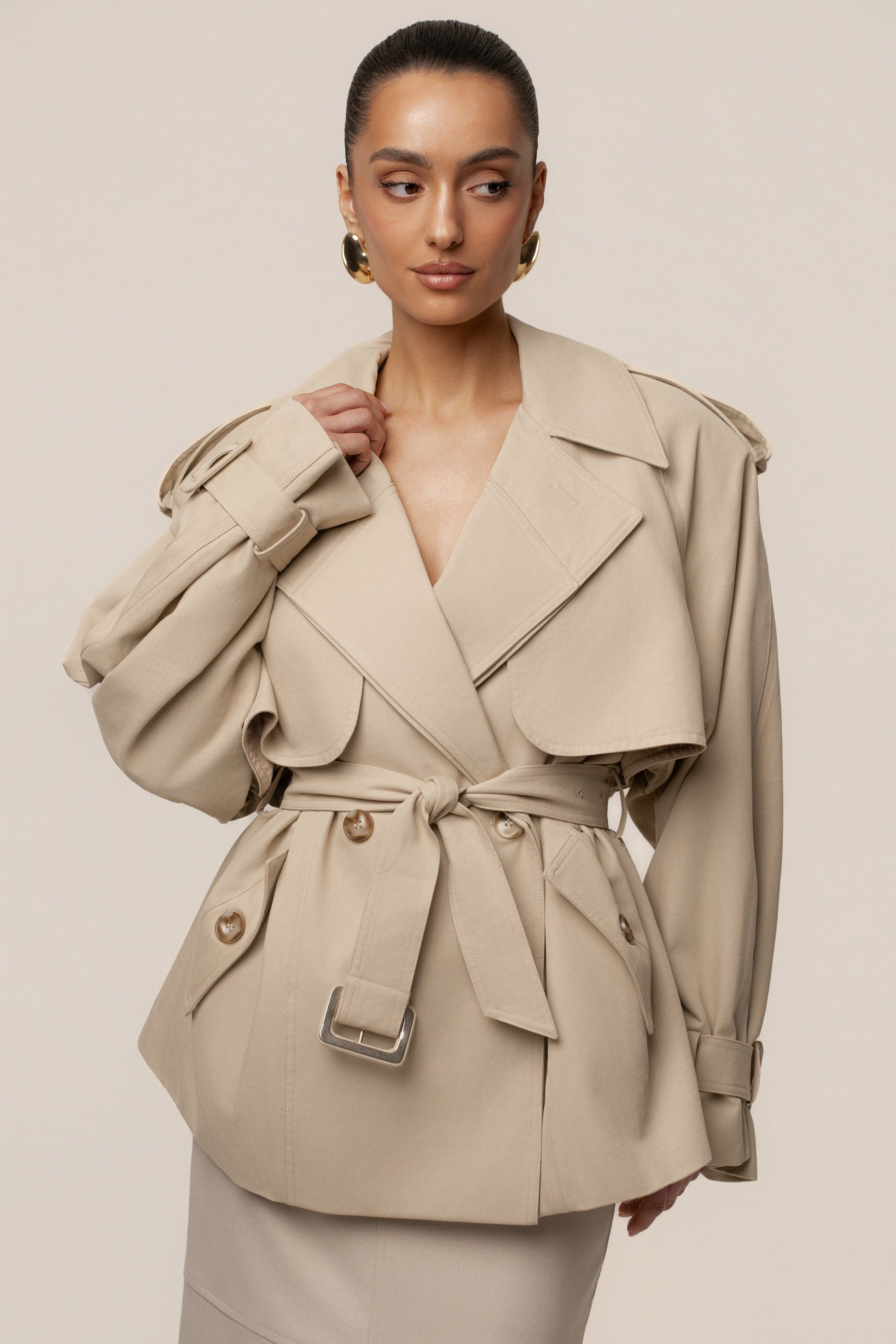 Khaki Classic Oversized Trench NEWFASHIONEDGE