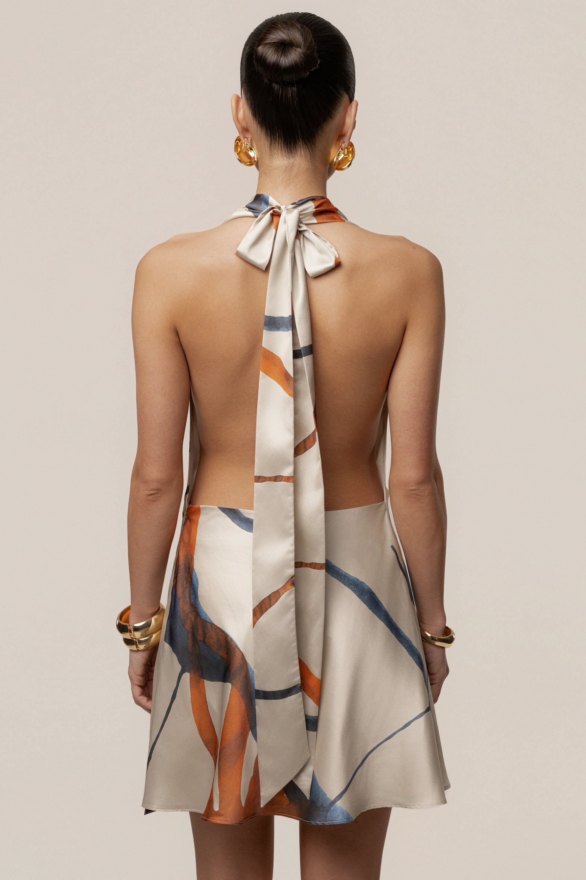 Ivory Aurora Cowl Mini Dress JLUXLABEL