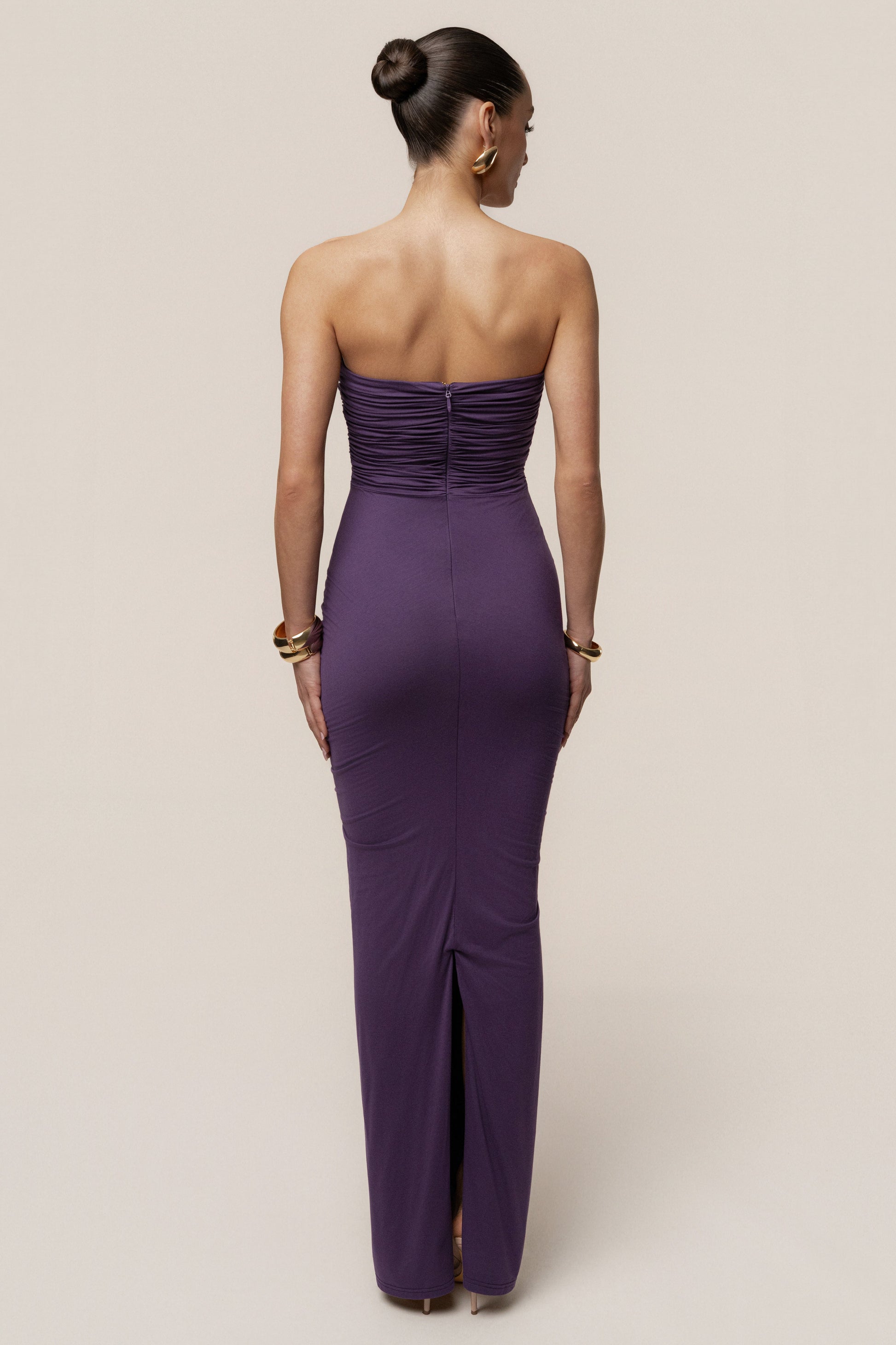 Purple Atlantis Drape Maxi Dress JLUXLABEL