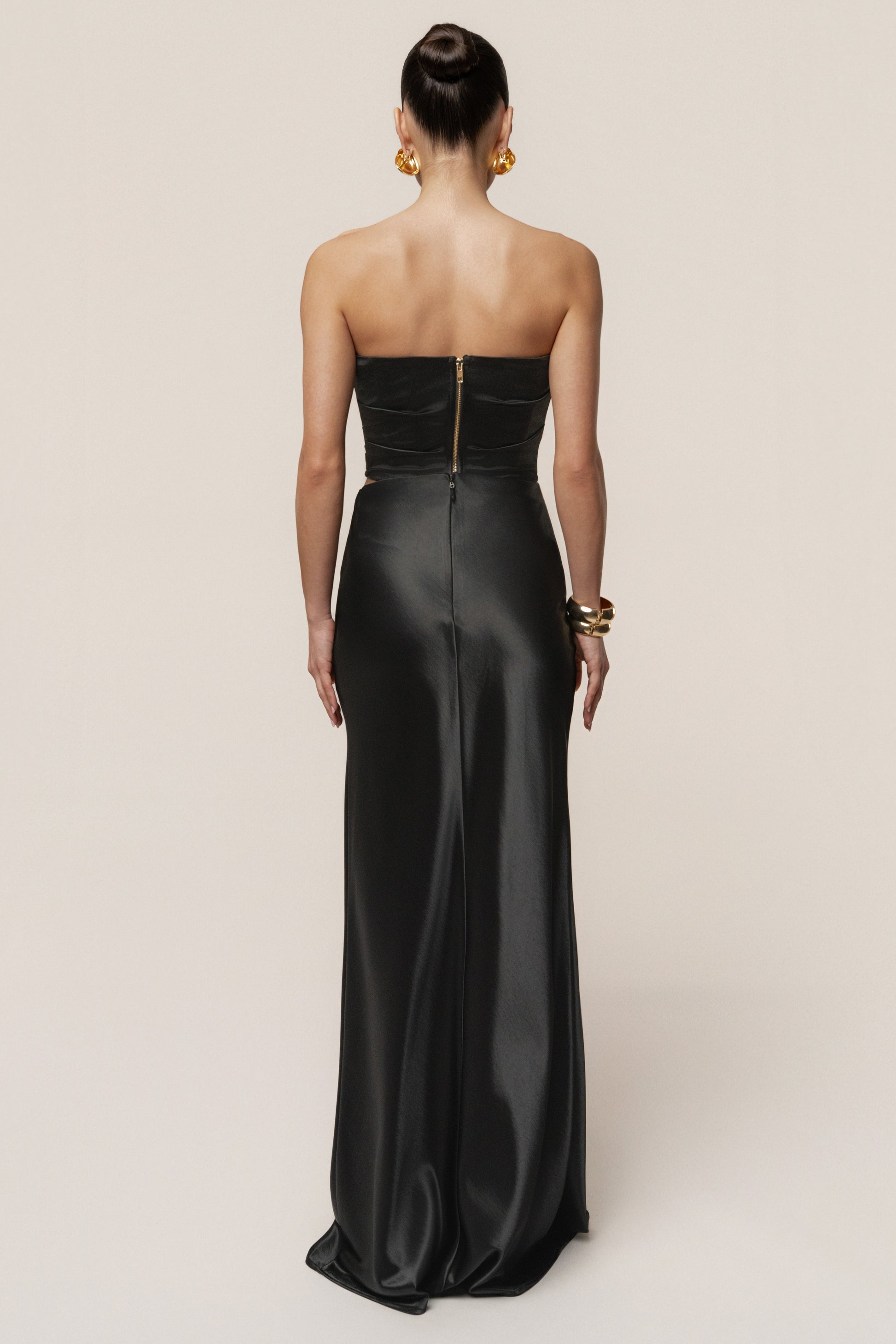 Black Sparkling Hour Satin Corset JLUXLABEL
