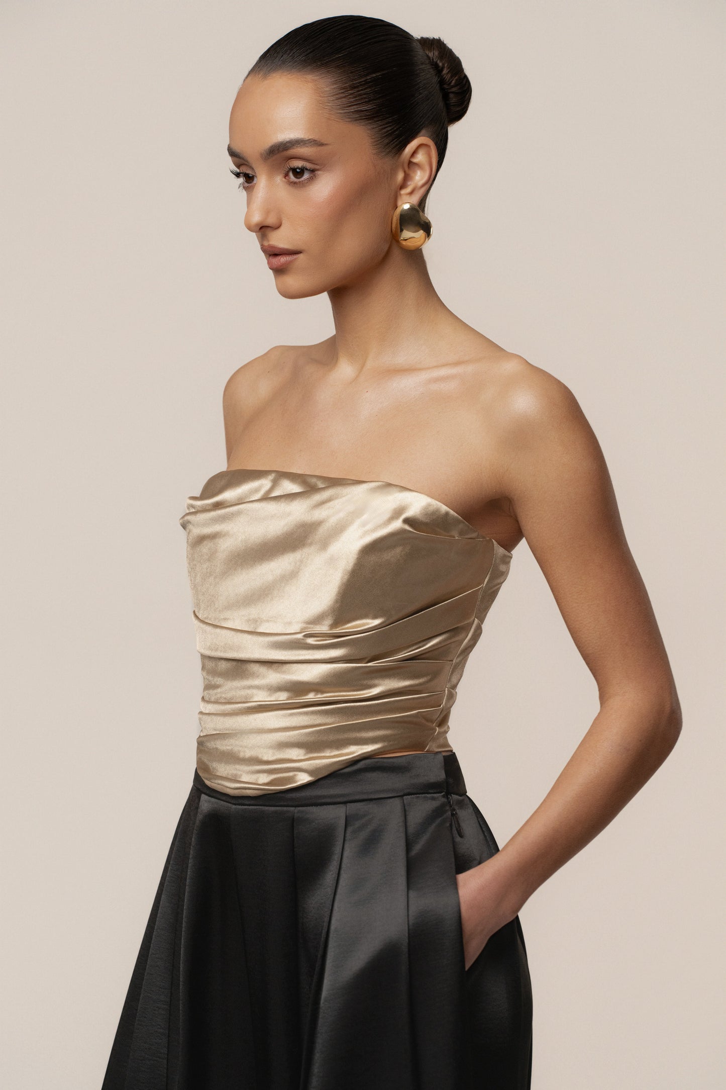 Gold Sparkling Hour Satin Corset JLUXLABEL