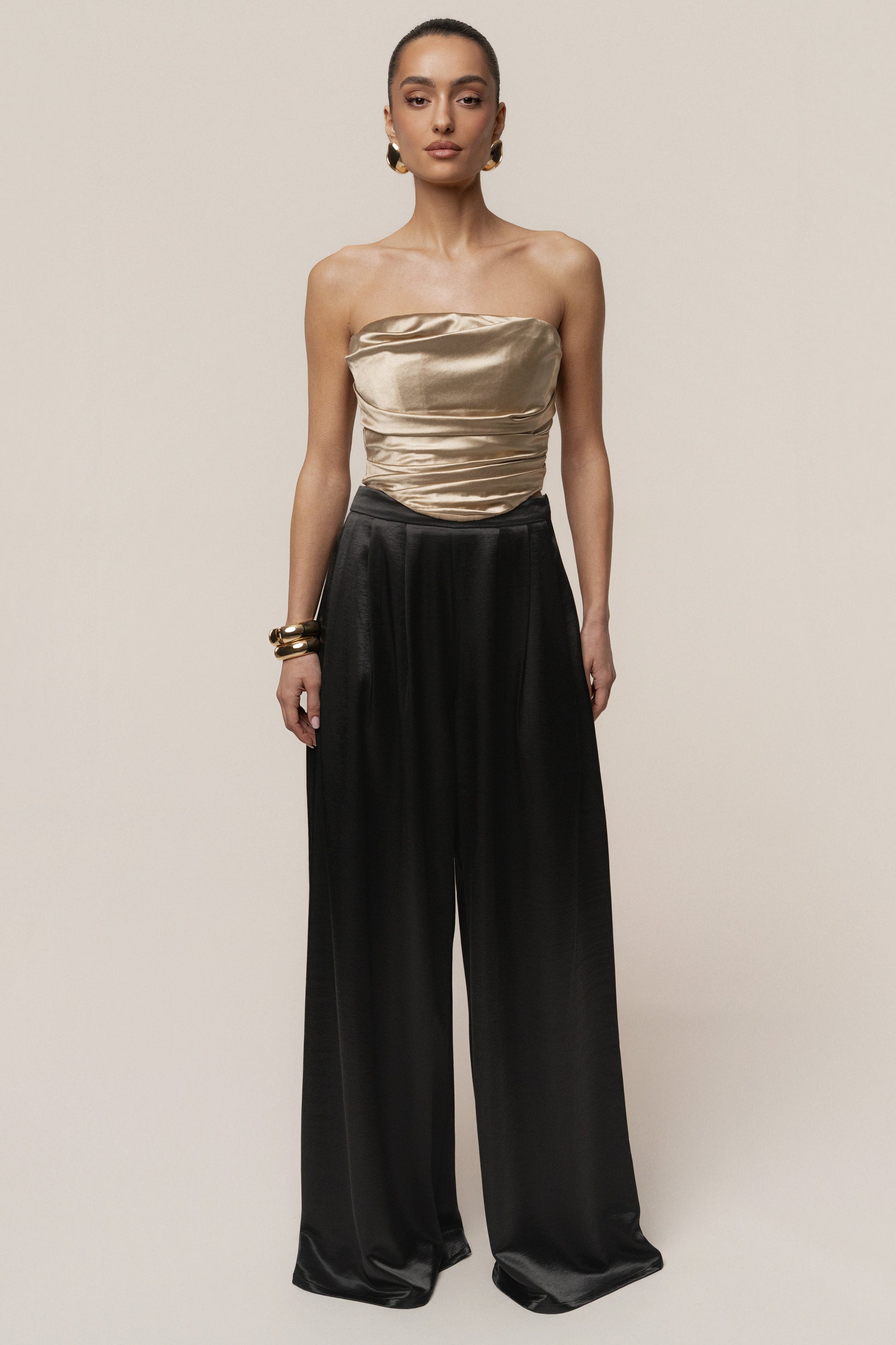 Gold Sparkling Hour Satin Corset JLUXLABEL