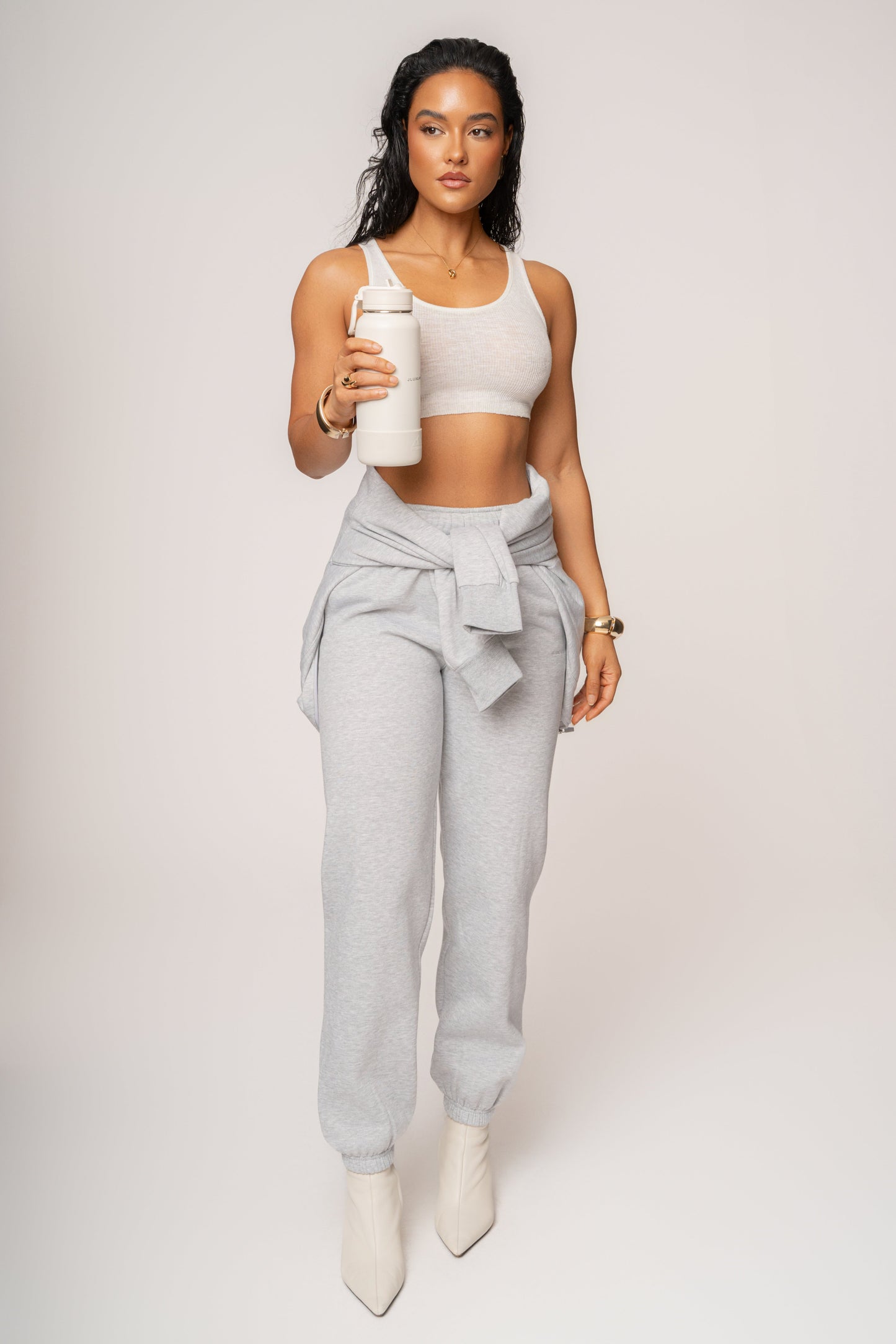 Heather Grey JLUXLABEL Logo Sweatpants JLUXLABEL