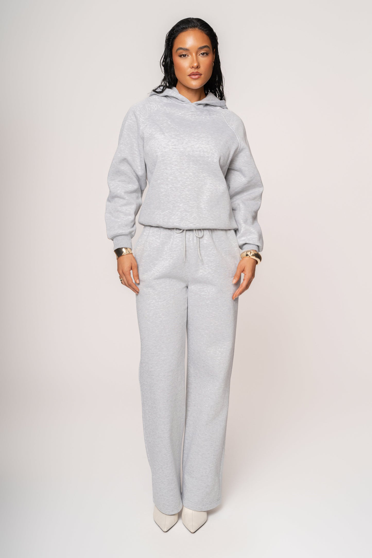 Heather Grey JLUXLABEL Logo Pullover Hoodie JLUXLABEL