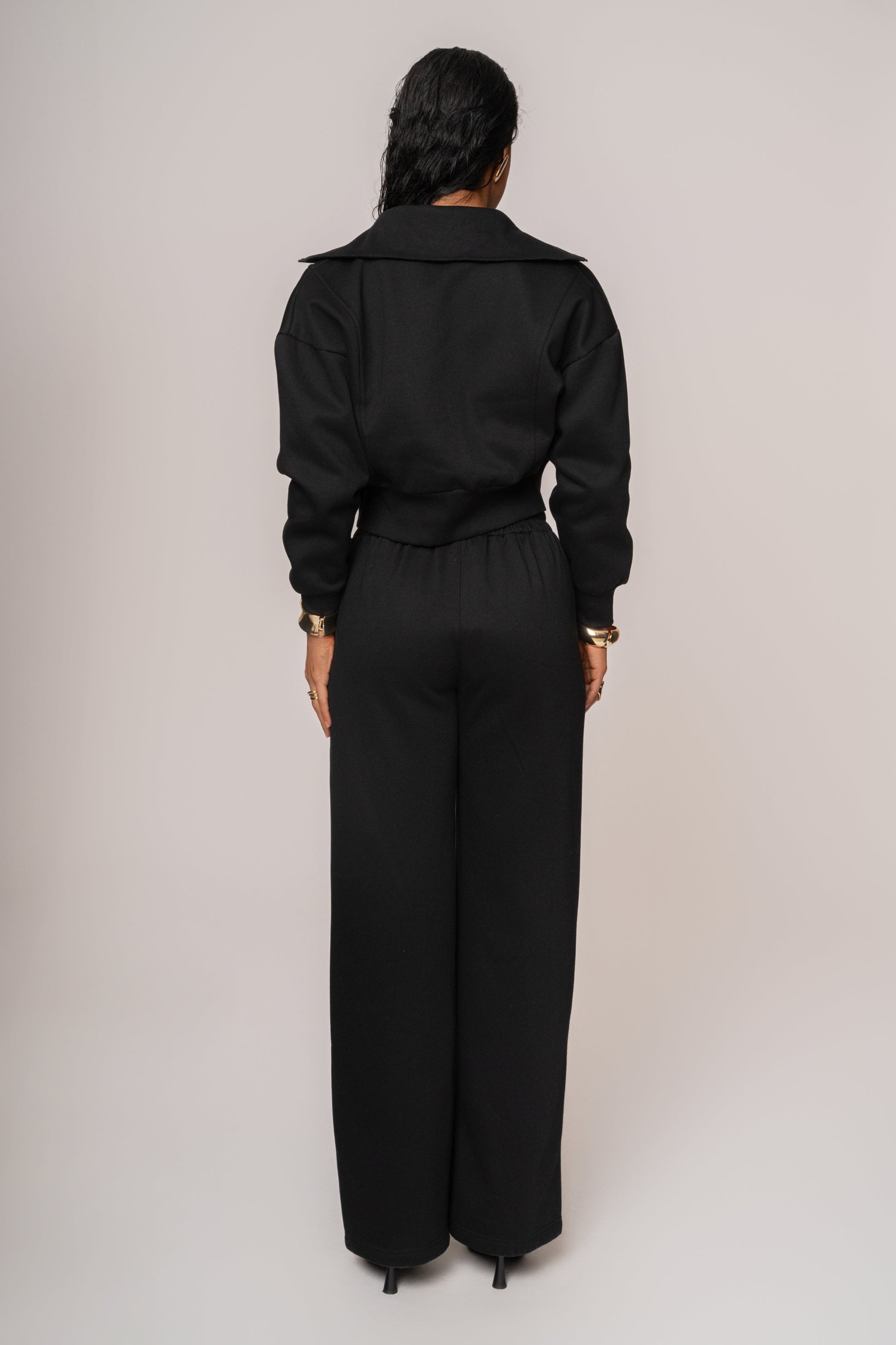 Black JLUXLABEL Logo Fleece Pants JLUXLABEL