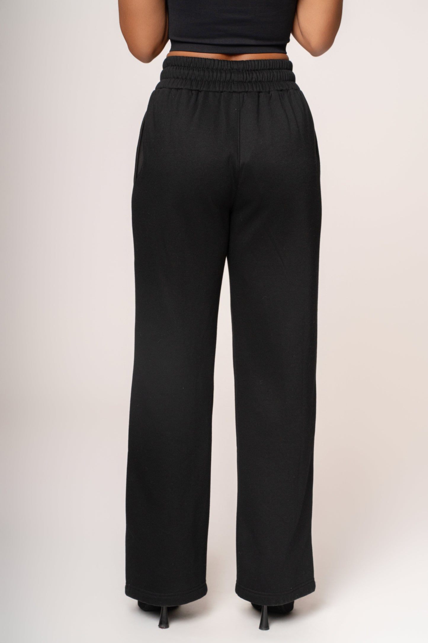 Black JLUXLABEL Logo Fleece Pants JLUXLABEL