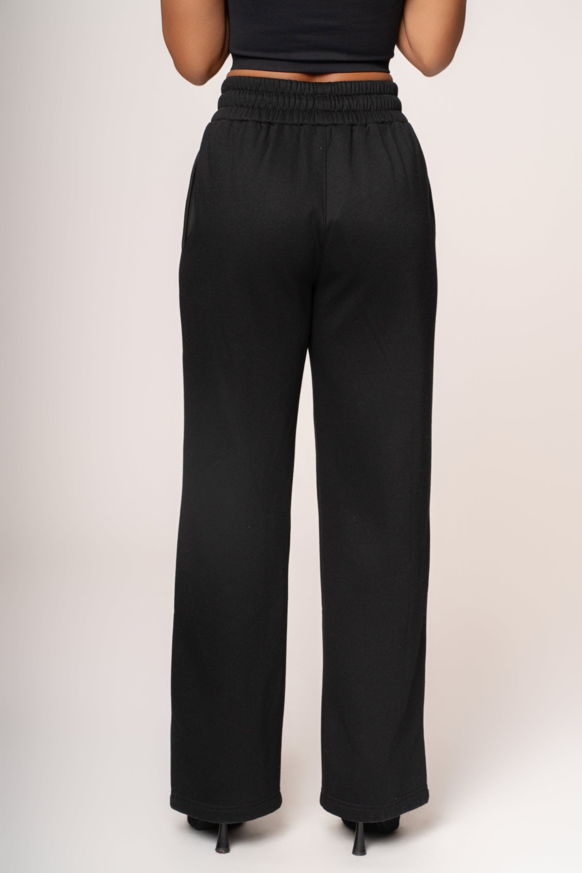 Black JLUXLABEL Logo Fleece Pants JLUXLABEL
