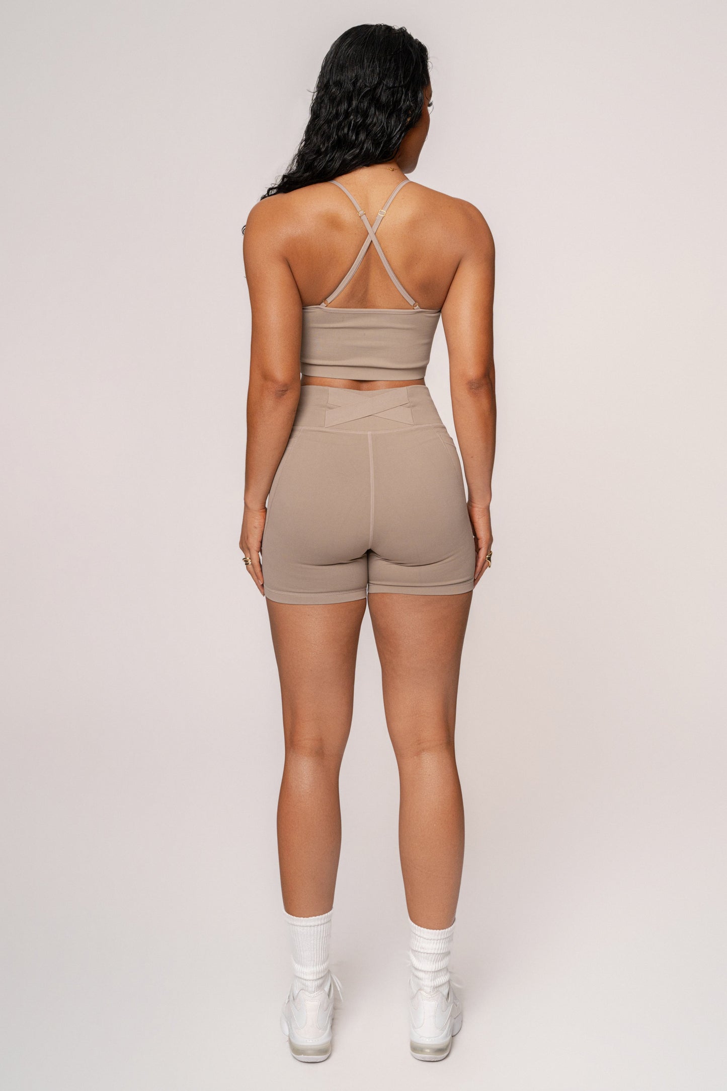 Beige Active Crop Top