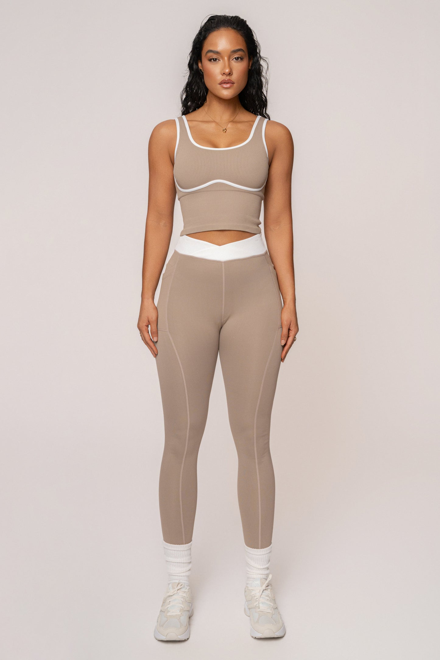 Beige/White Limitless Performance Top JLUXLABEL