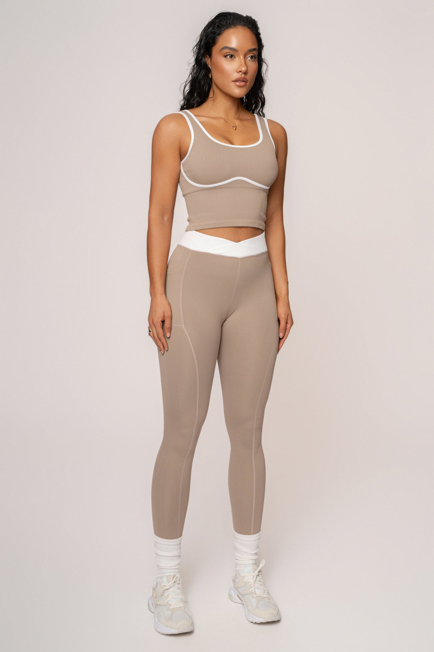 Beige/White Limitless Performance Top JLUXLABEL