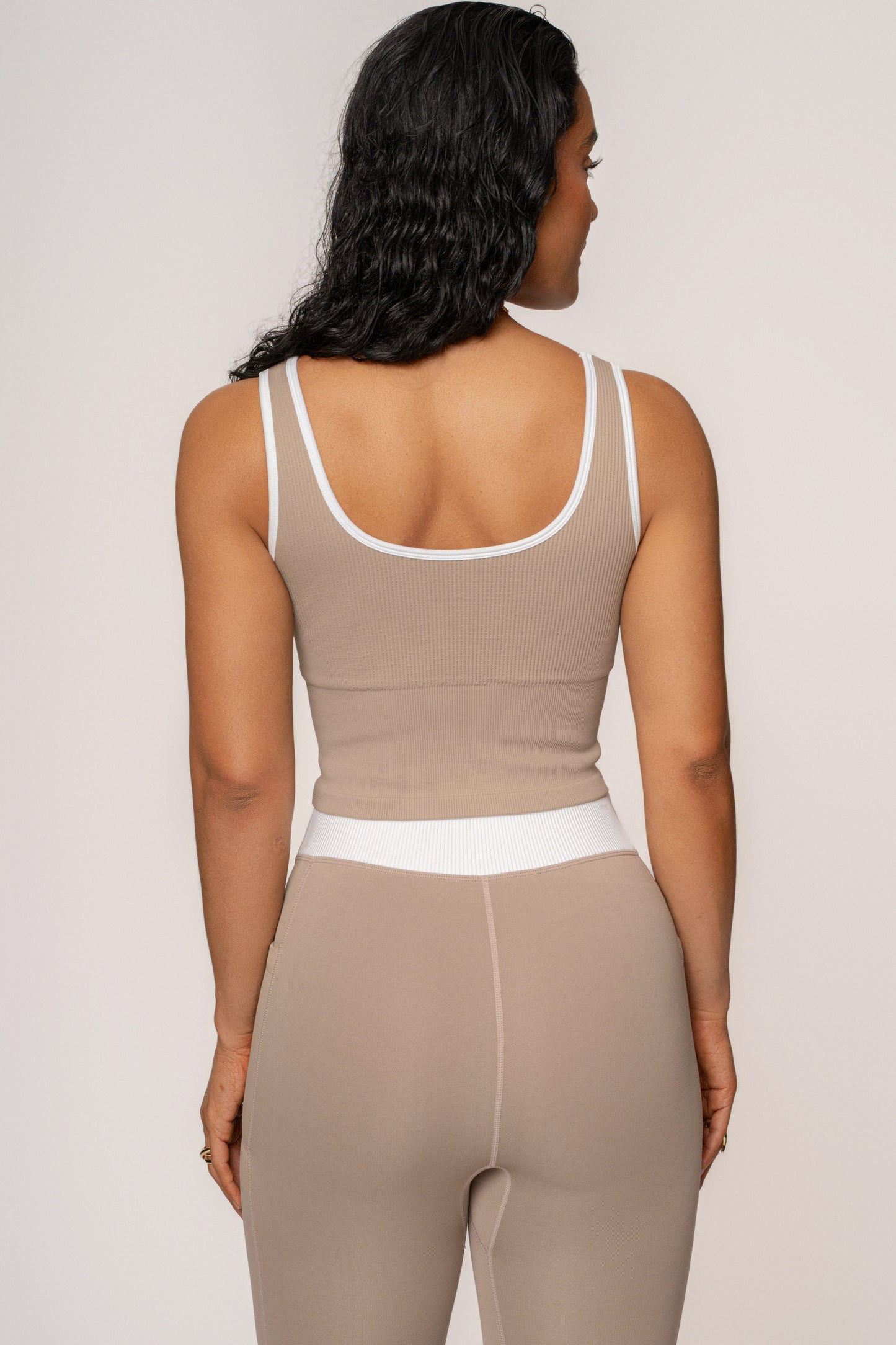 Beige/White Limitless Performance Top JLUXLABEL