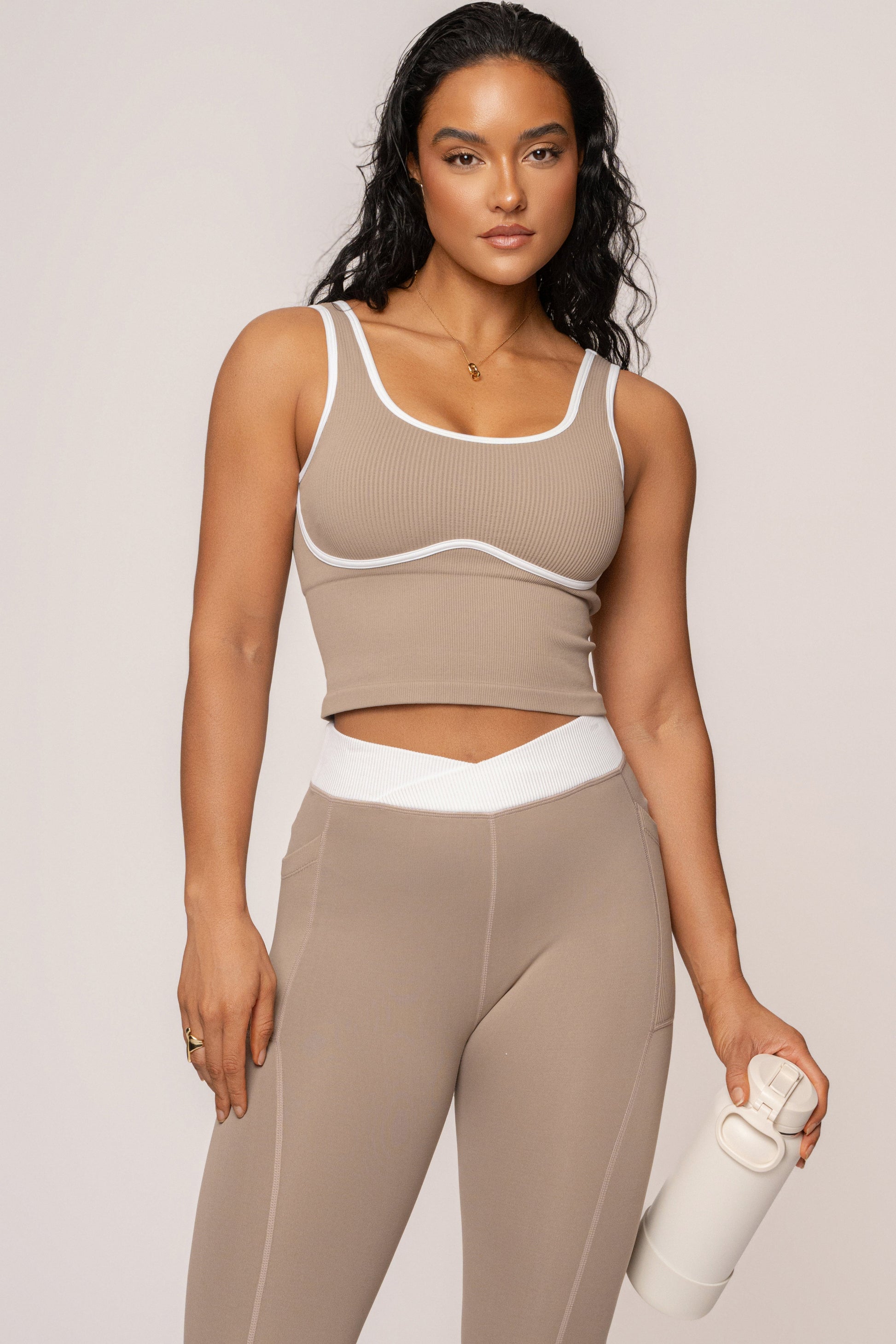 Beige/White Limitless Performance Top JLUXLABEL