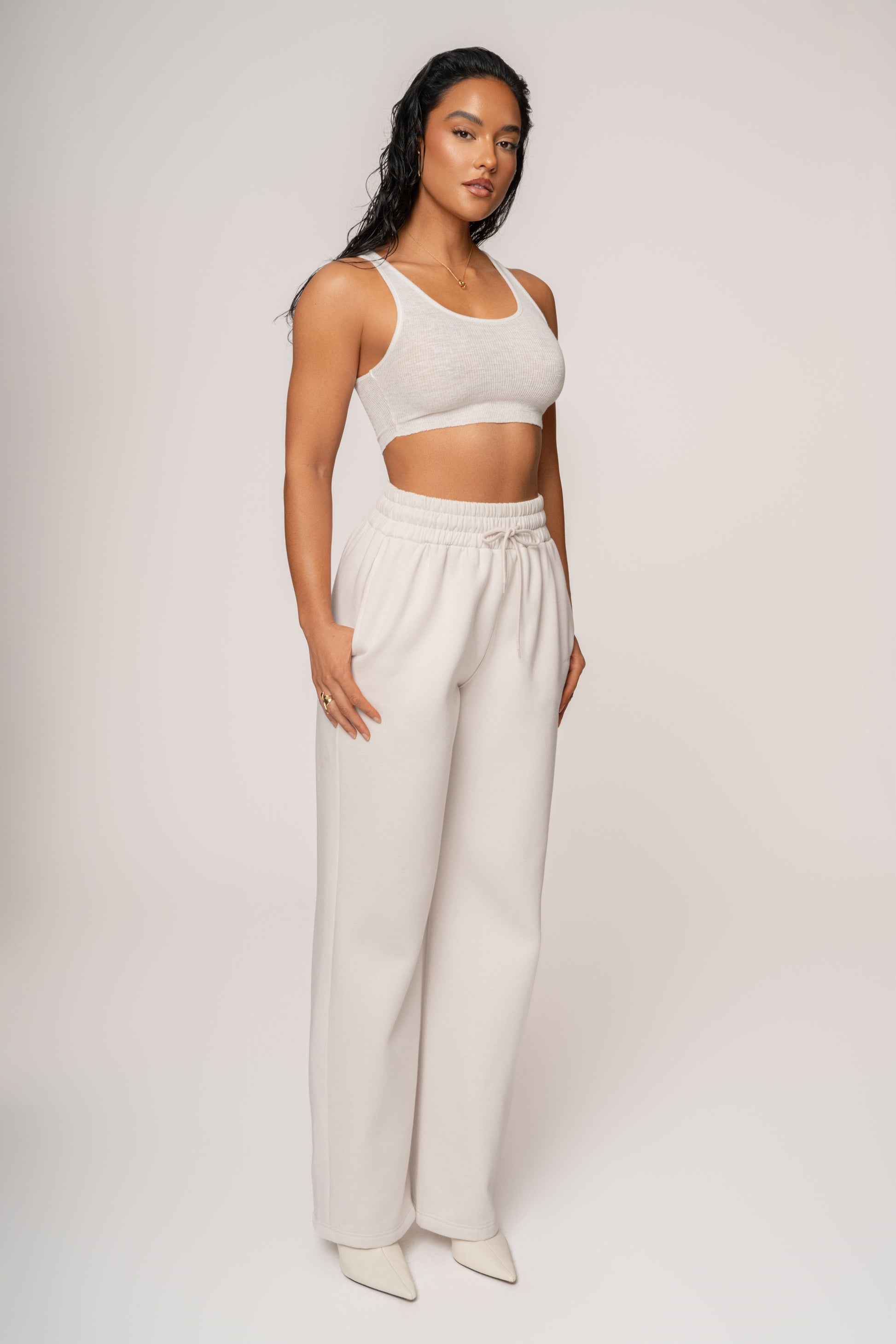 Bone JLUXLABEL Logo Fleece Pants JLUXLABEL