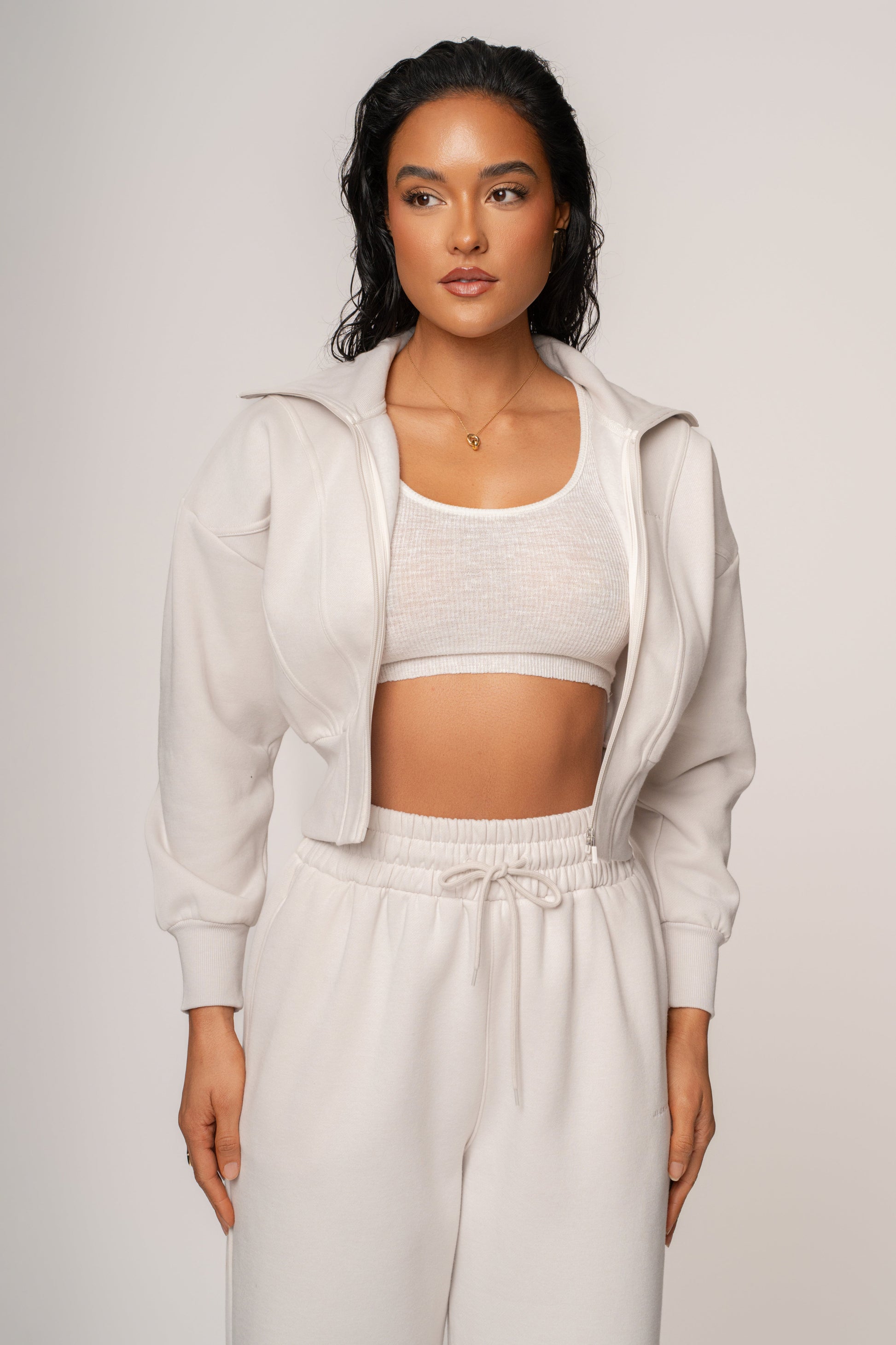 Bone JLUXLABEL Logo Zip Up Jacket JLUXLABEL