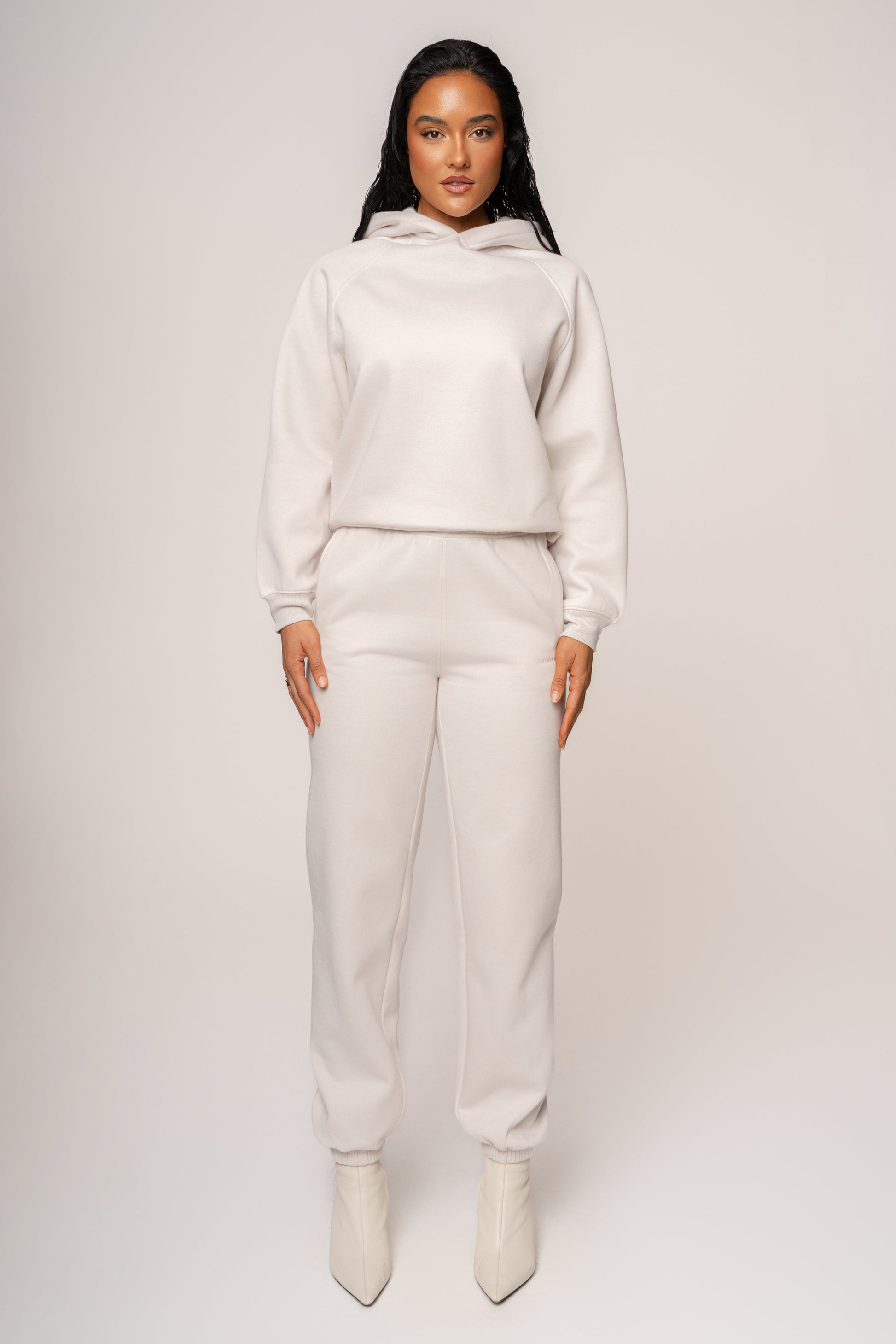 Bone JLUXLABEL Logo Pullover Hoodie JLUXLABEL
