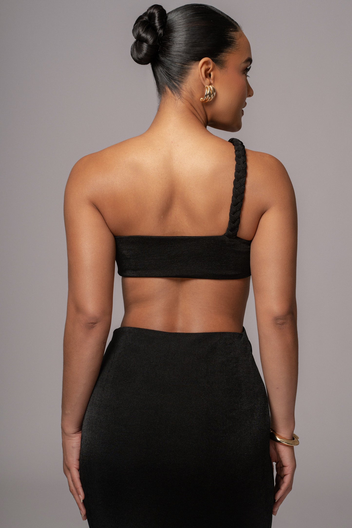 Black Ema One Shoulder Maxi Dress JLUXLABEL