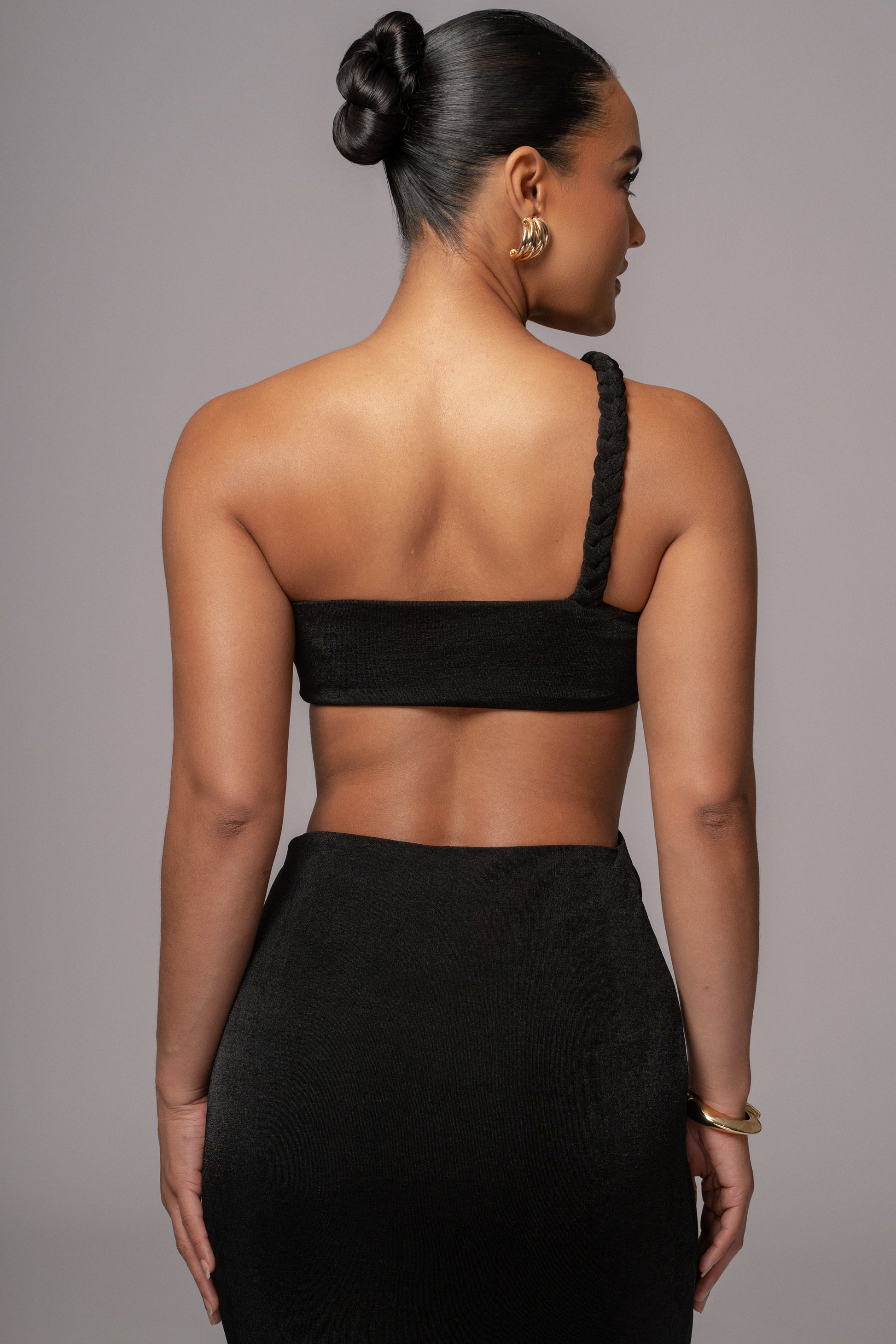 Black Ema One Shoulder Maxi Dress JLUXLABEL