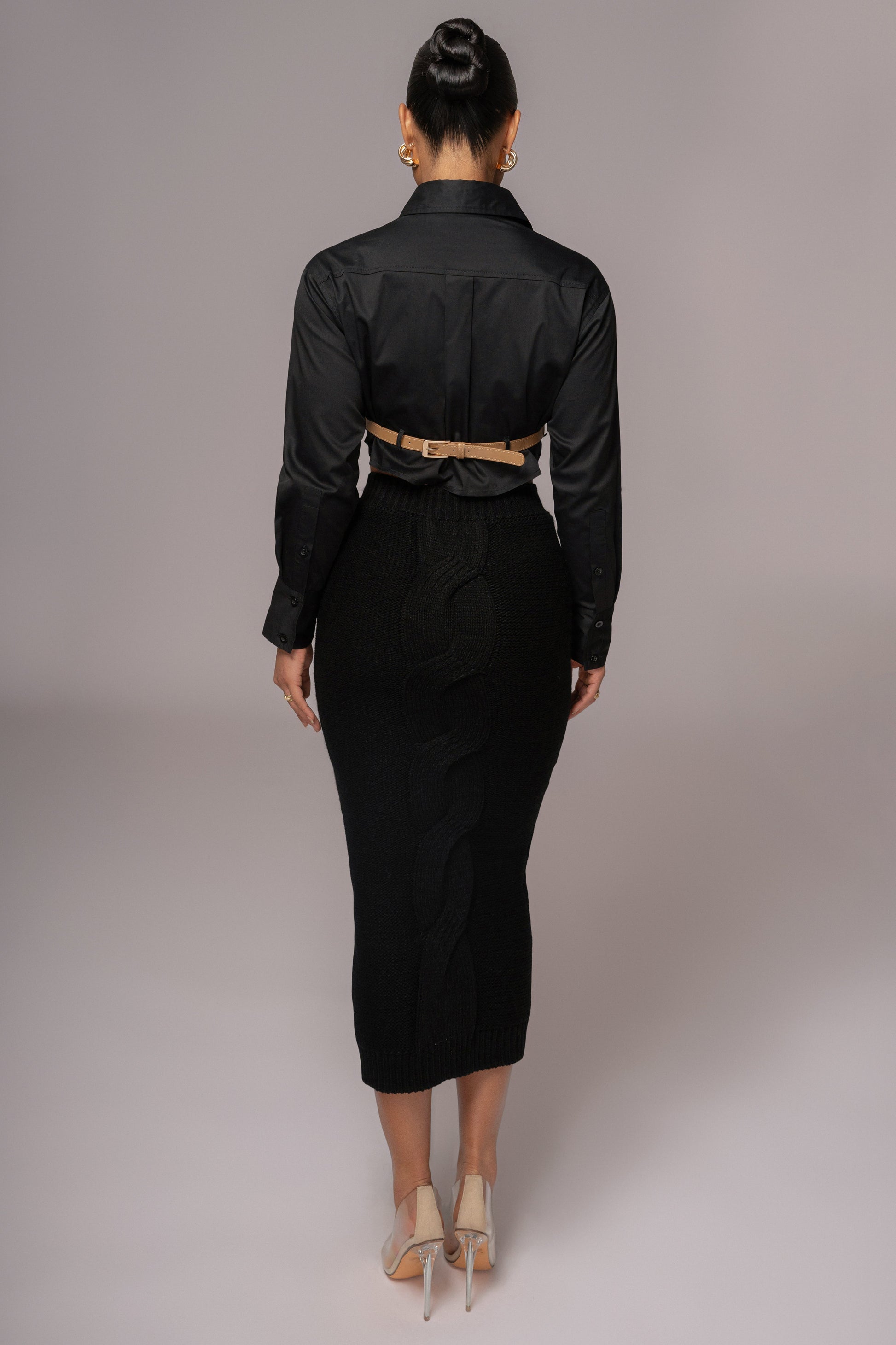 Black Close To You Collared Top JLUXLABEL