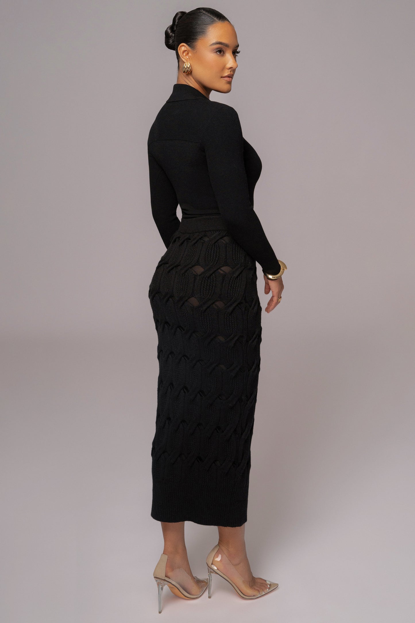 Black Ashley Collared Top JLUXLABEL