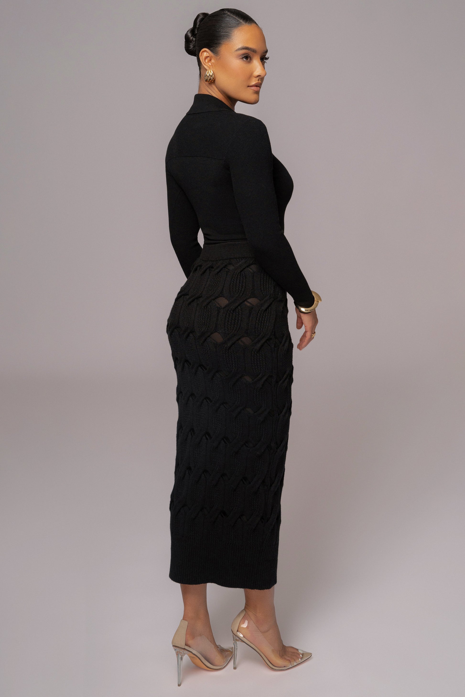 Black Ashley Collared Top JLUXLABEL