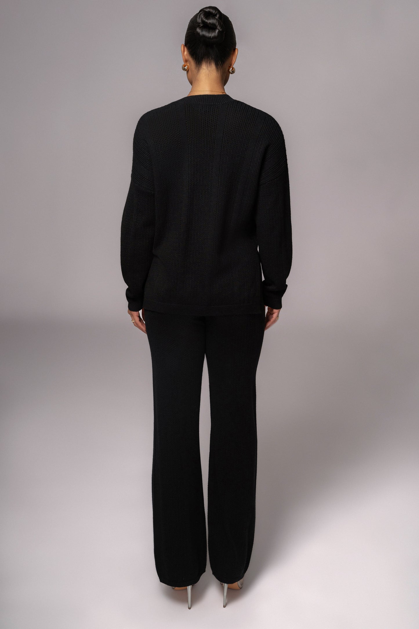 Black Fortuna Sweater Knit Pants JLUXLABEL