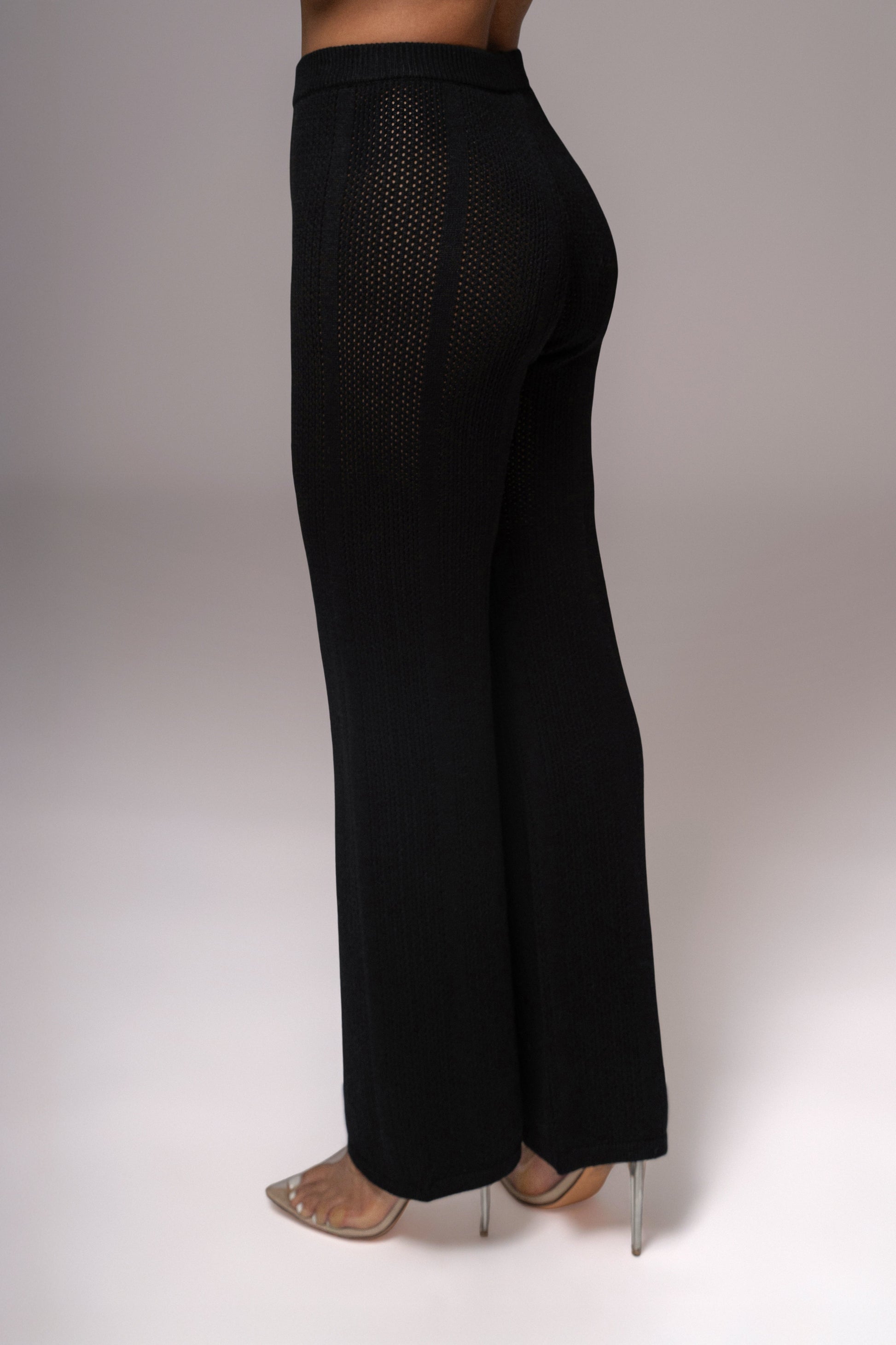 Black Fortuna Sweater Knit Pants JLUXLABEL