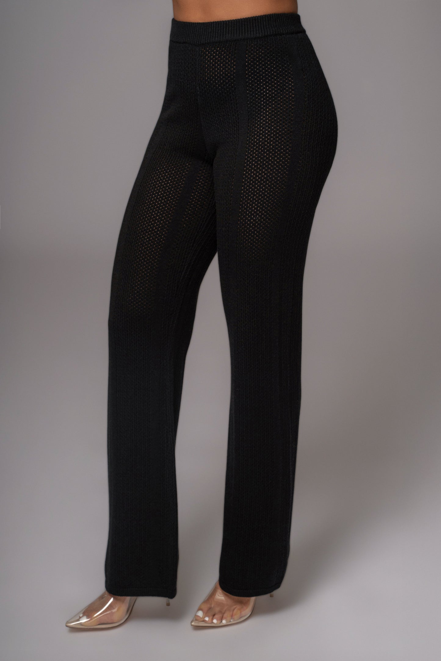 Black Fortuna Sweater Knit Pants JLUXLABEL