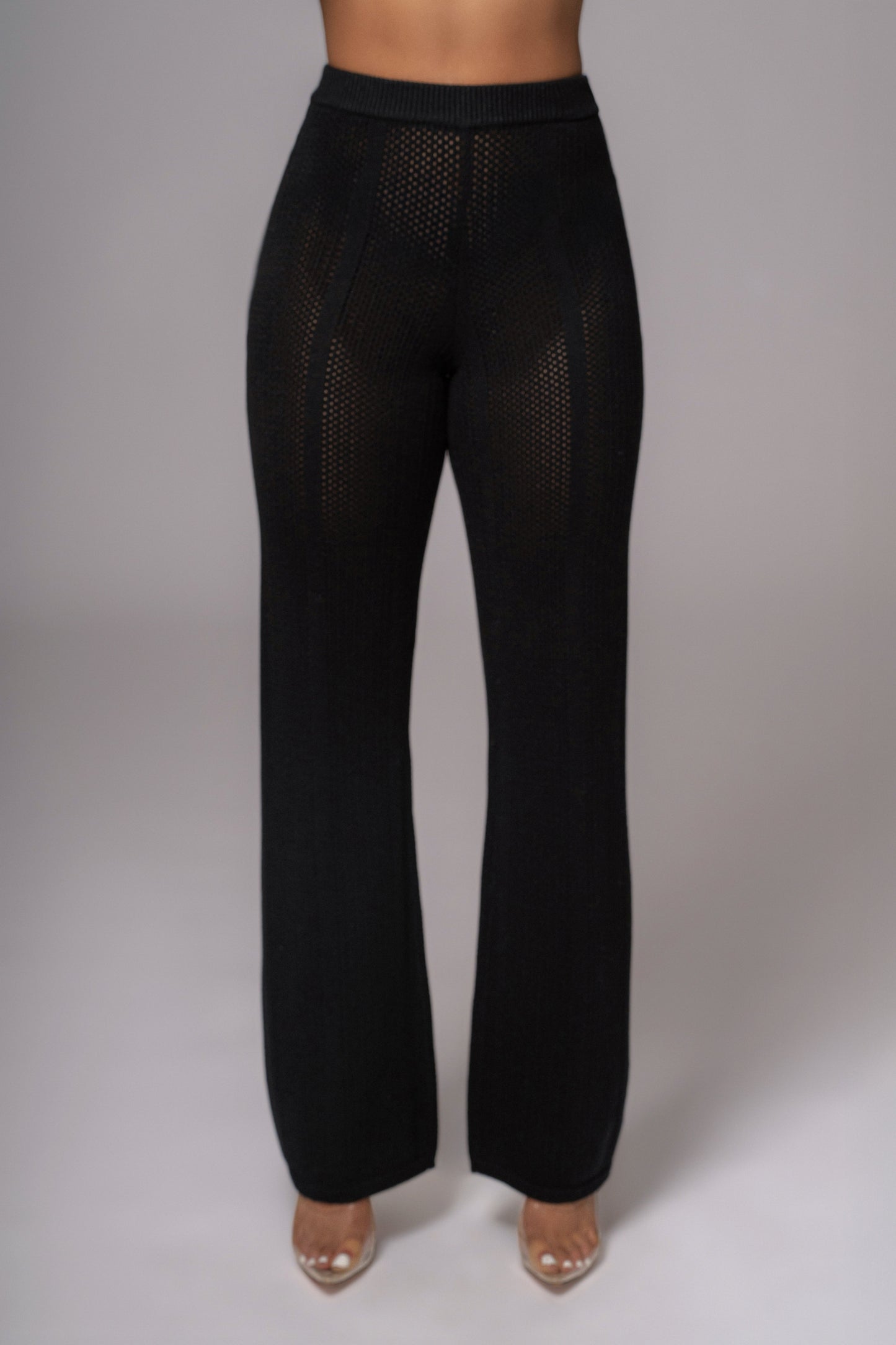 Black Fortuna Sweater Knit Pants JLUXLABEL