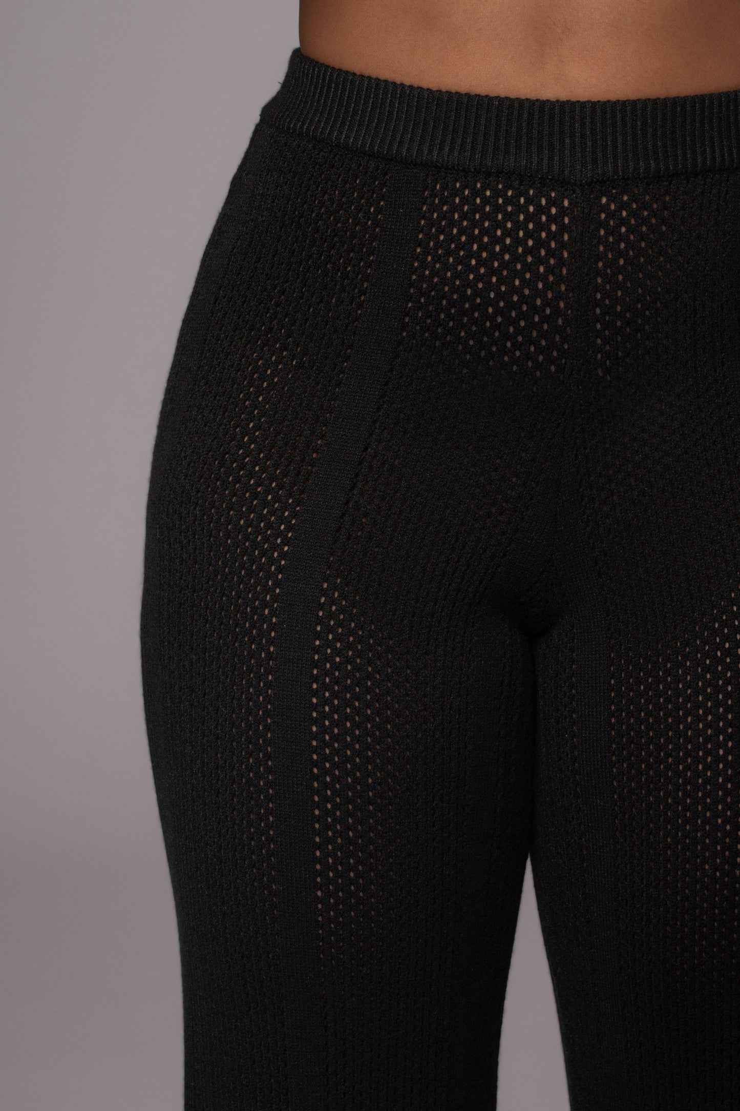 Black Fortuna Sweater Knit Pants JLUXLABEL