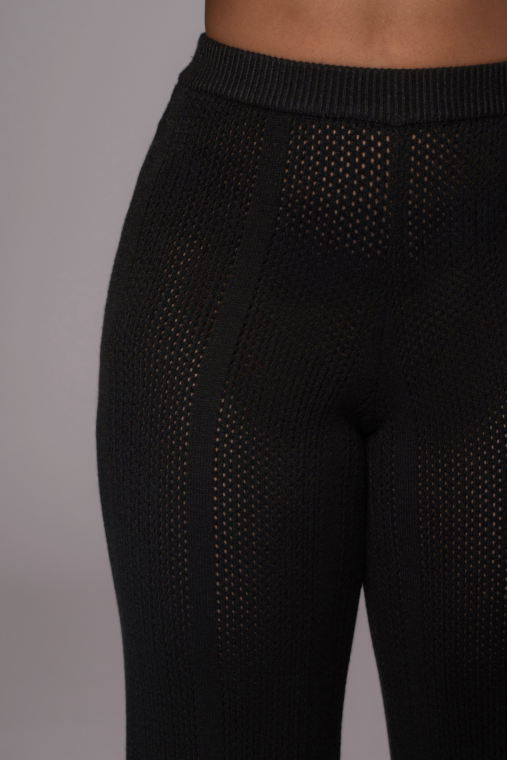 Black Fortuna Sweater Knit Pants JLUXLABEL