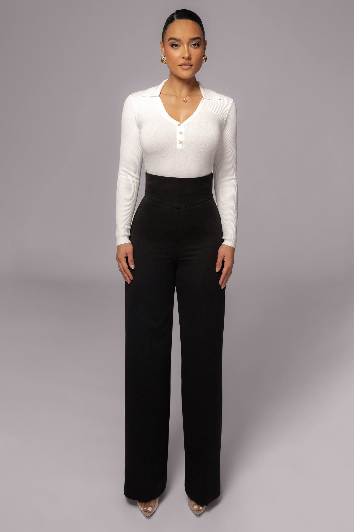 Ivory Ashley Collared Top JLUXLABEL