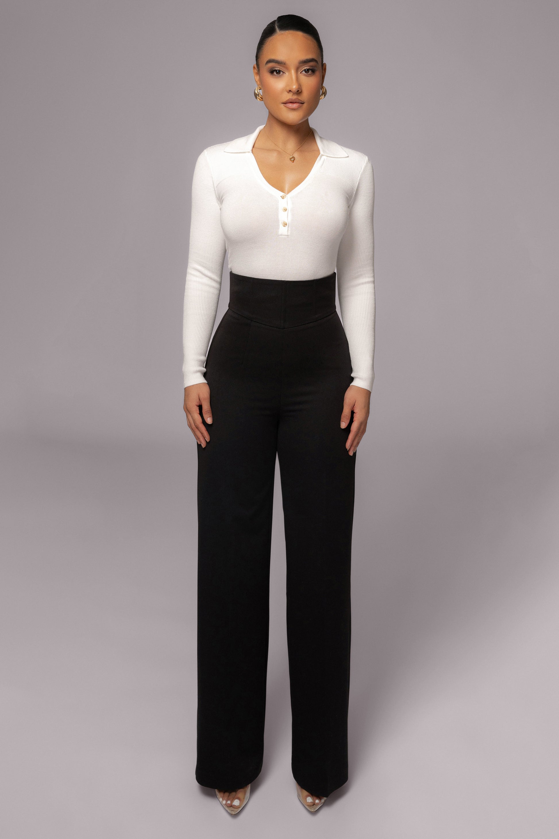 Ivory Ashley Collared Top JLUXLABEL