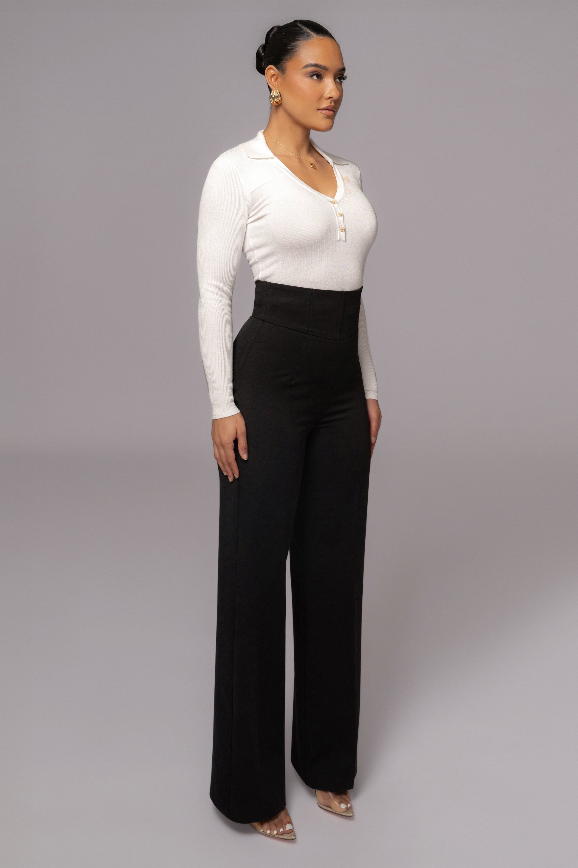 Ivory Ashley Collared Top JLUXLABEL