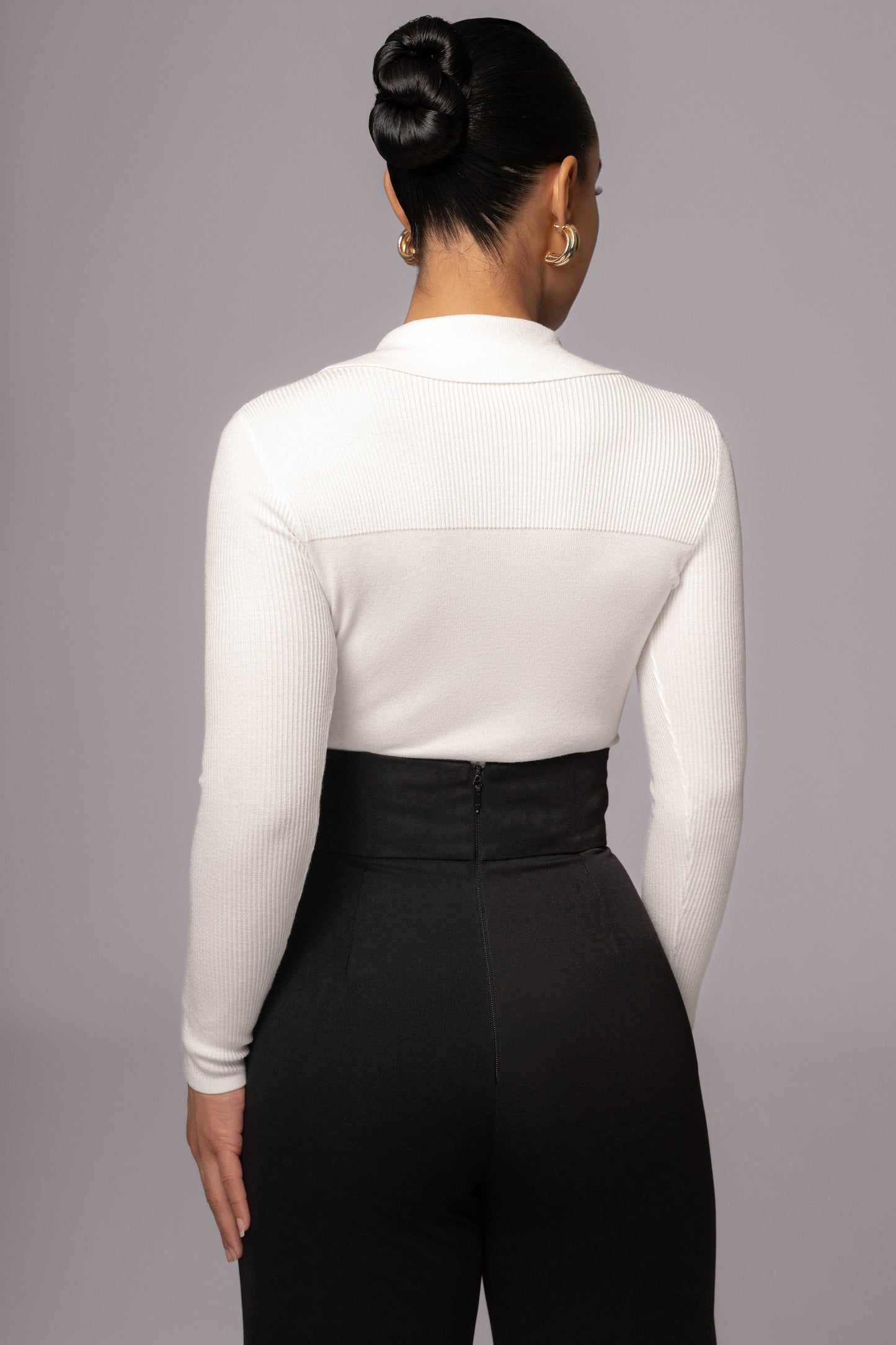 Ivory Ashley Collared Top JLUXLABEL