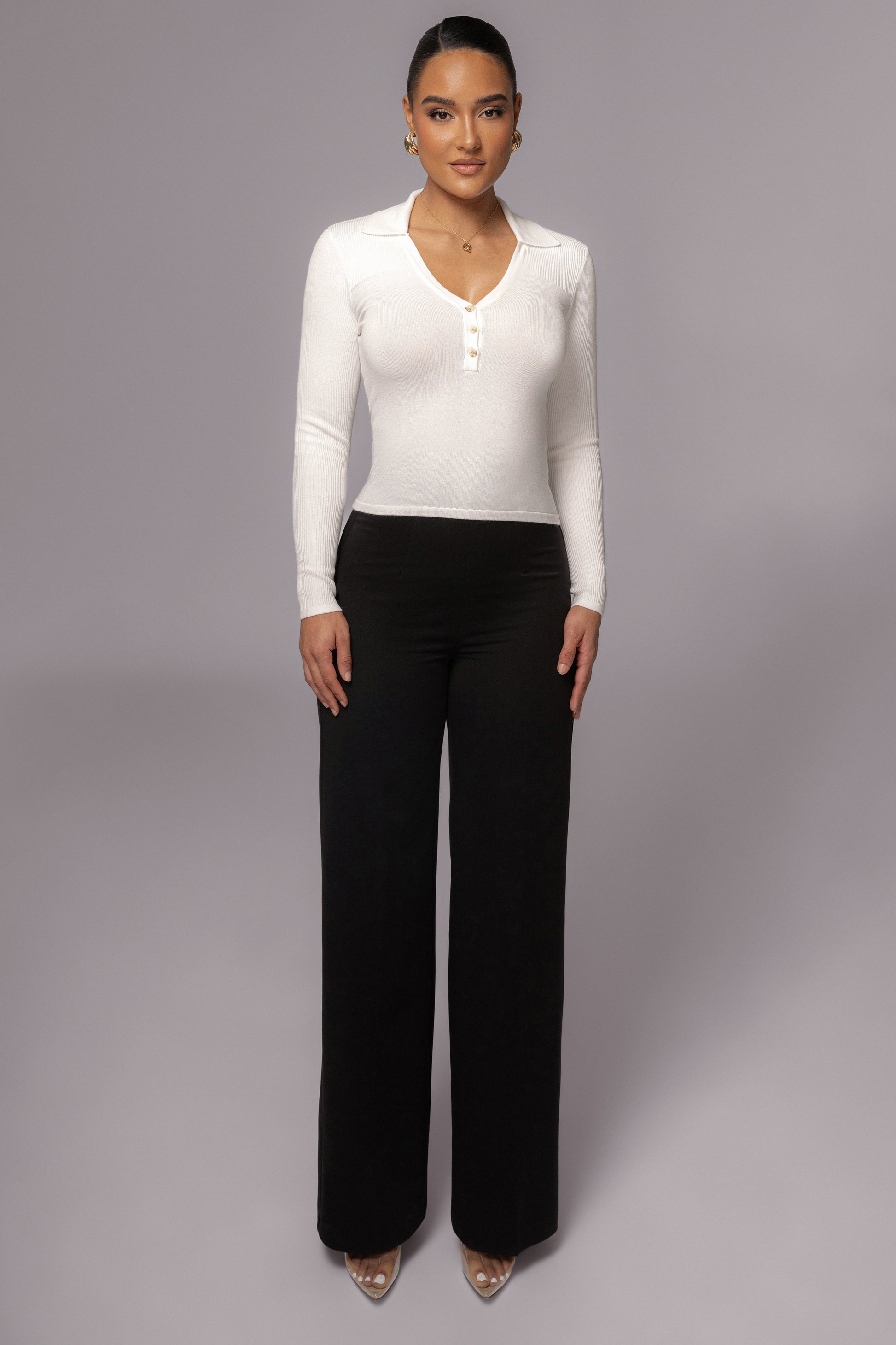Ivory Ashley Collared Top JLUXLABEL