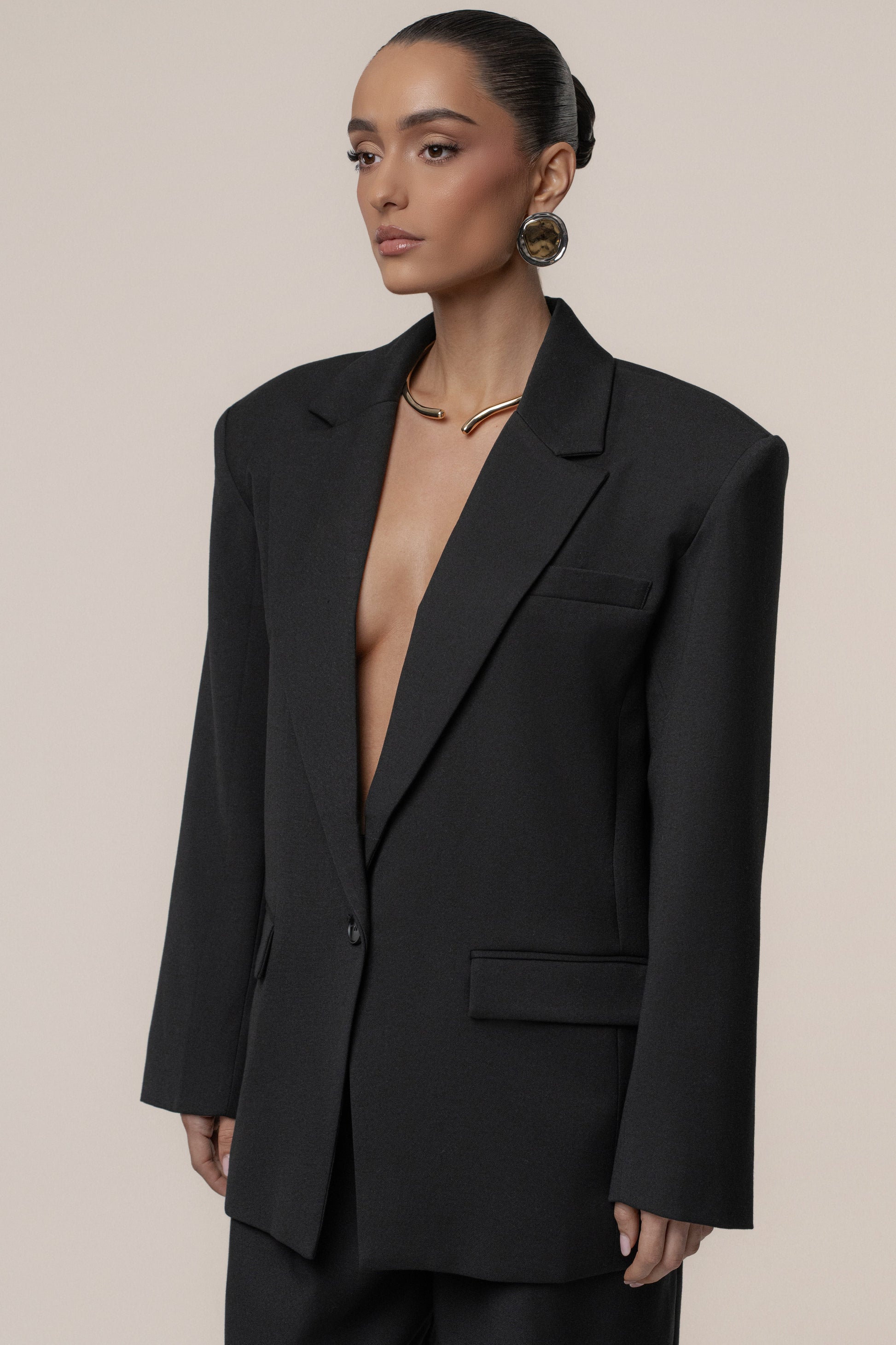 Black Refined Moments Blazer JLUXLABEL