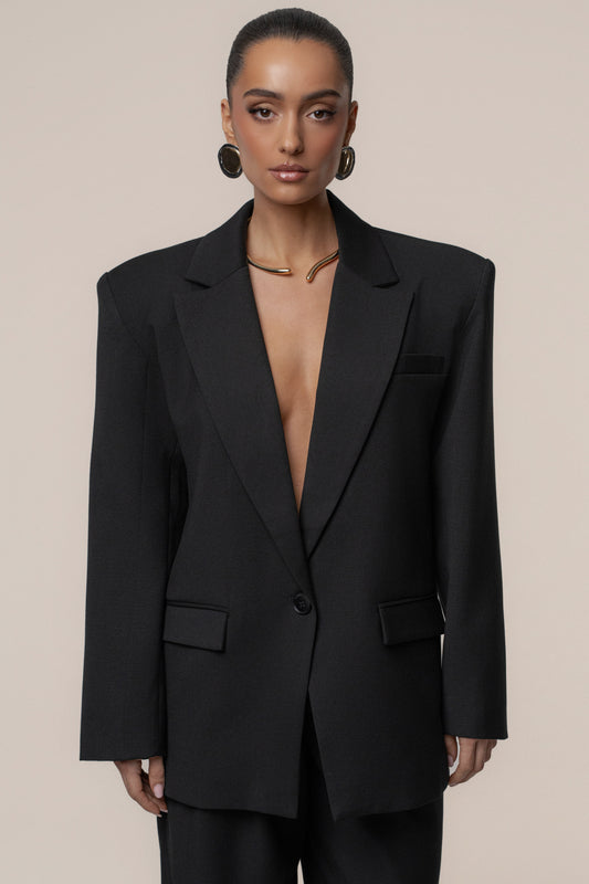 Black Refined Moments Blazer JLUXLABEL