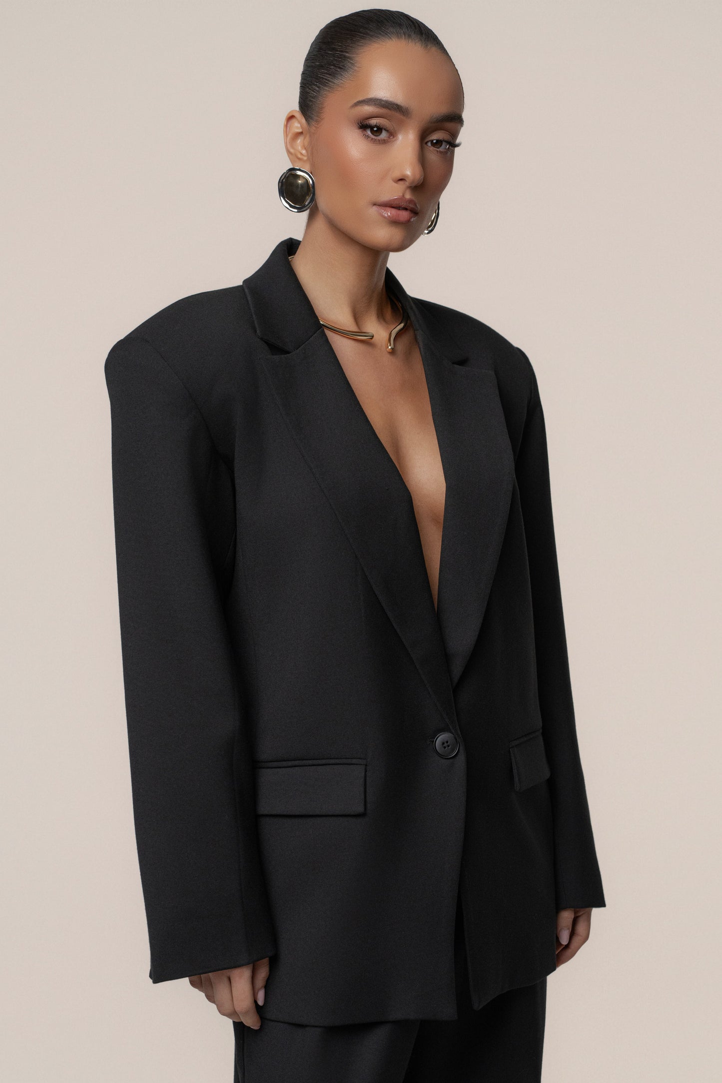 Black Refined Moments Blazer JLUXLABEL