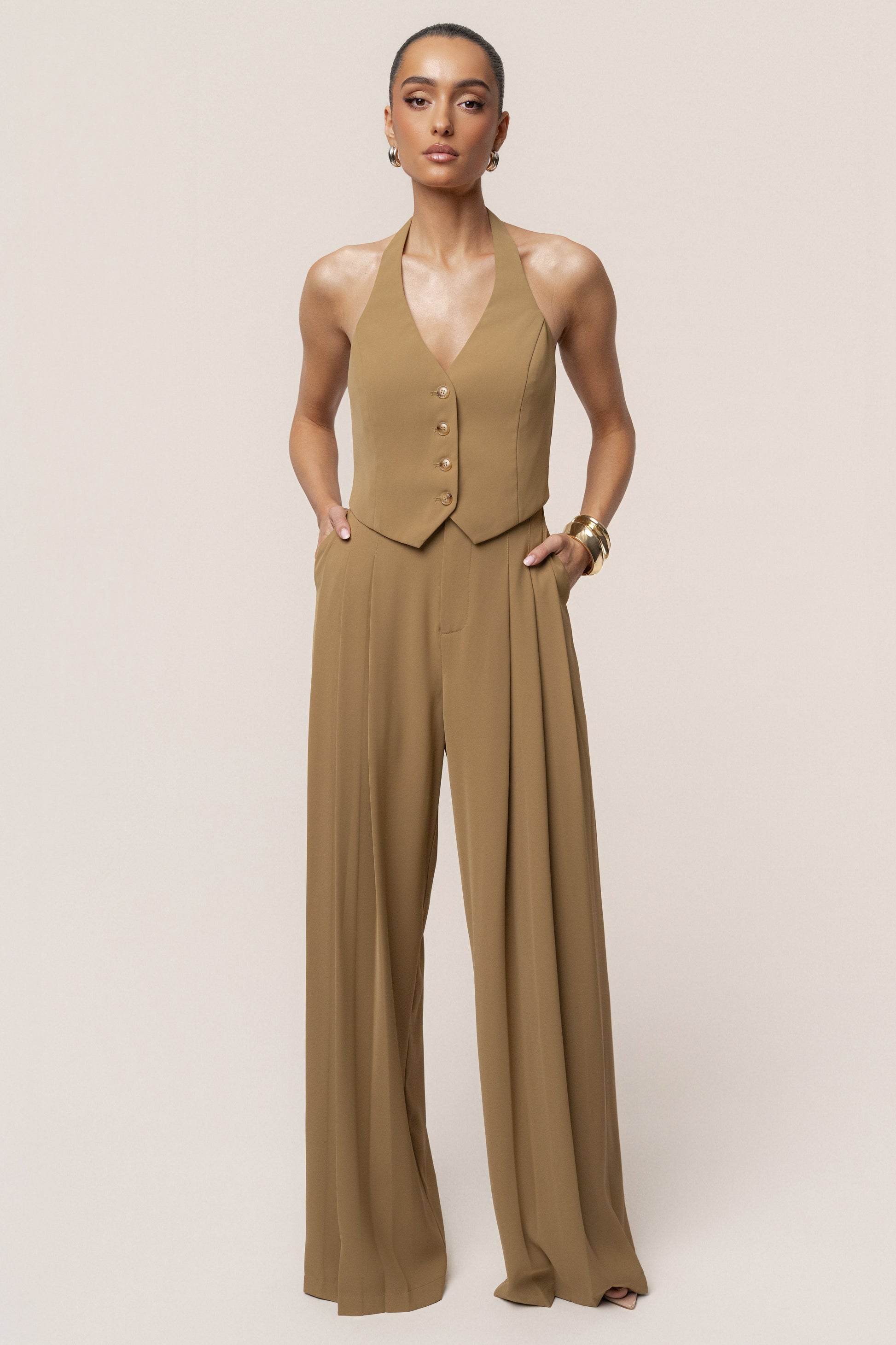 Olive Signature Elegance Trousers JLUXLABEL