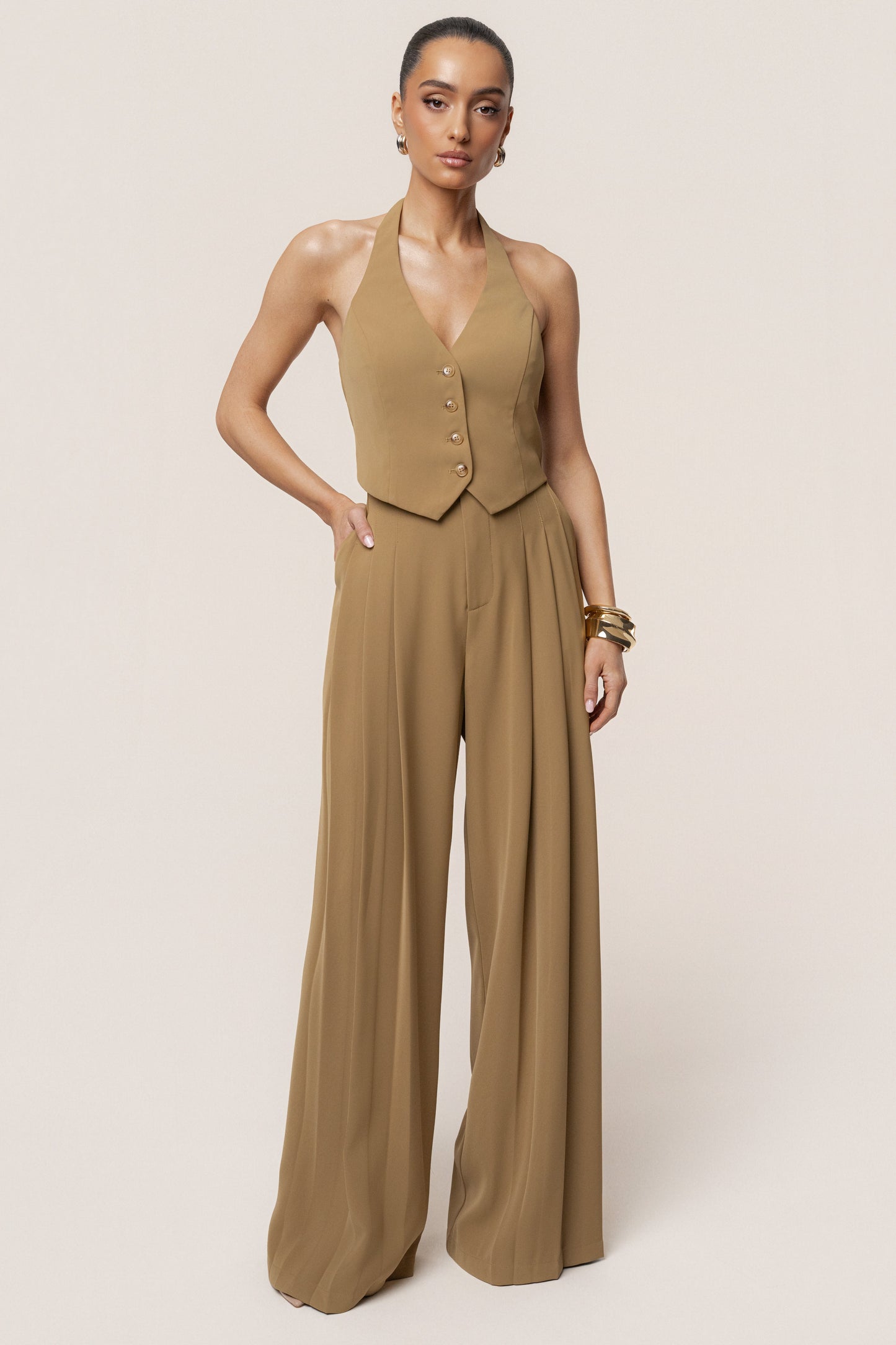 Olive Signature Elegance Trousers JLUXLABEL