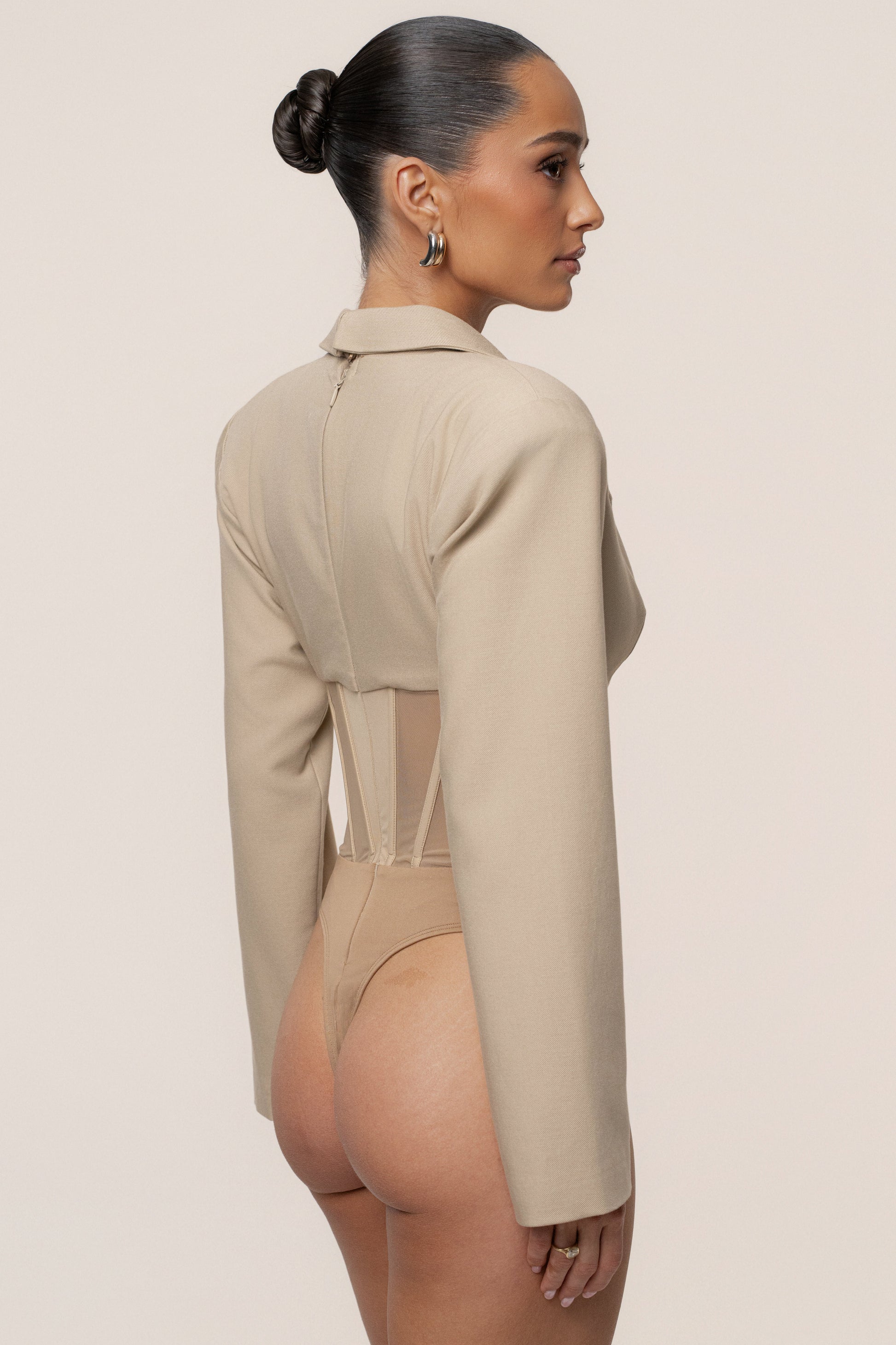 Stone Downtown Blazer Bodysuit JLUXLABEL