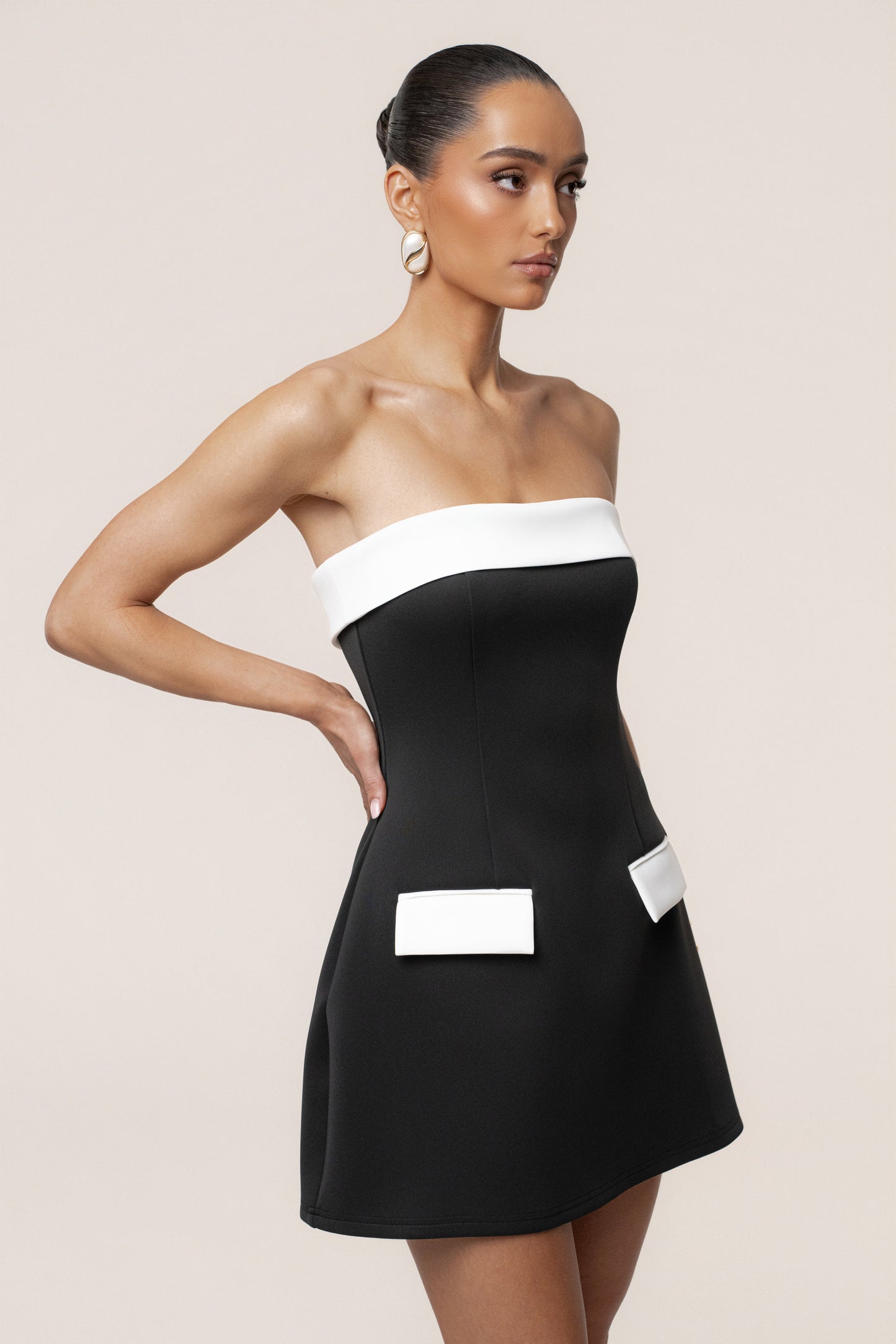 Black Midnight Toast Mini Dress JLUXLABEL