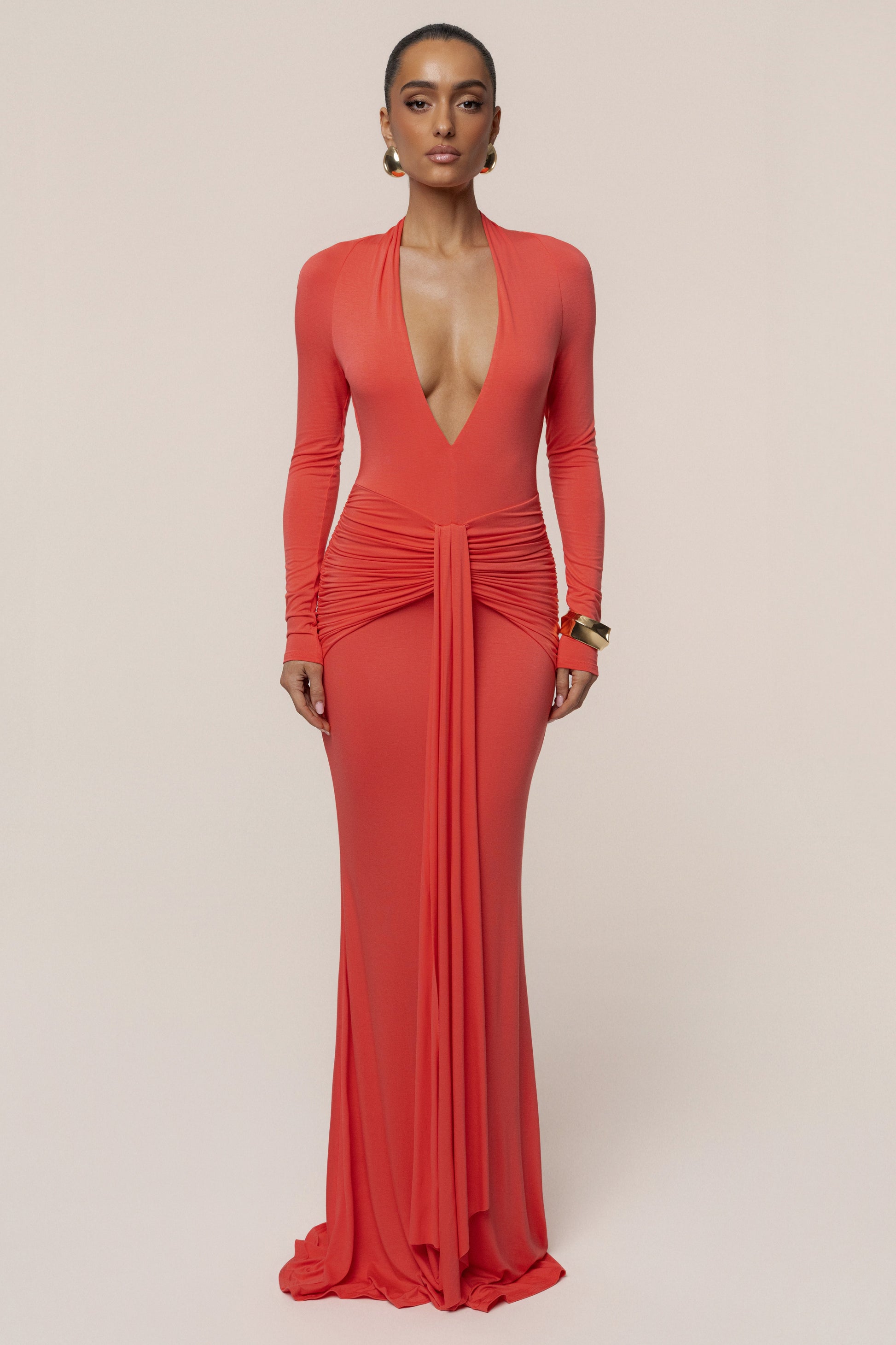 Coral All The Stars Maxi Dress JLUXLABEL