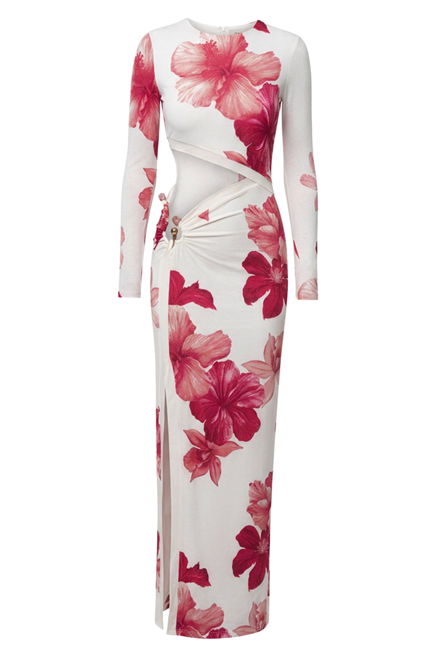Red Floral Garden Oasis Maxi Dress JLUXLABEL
