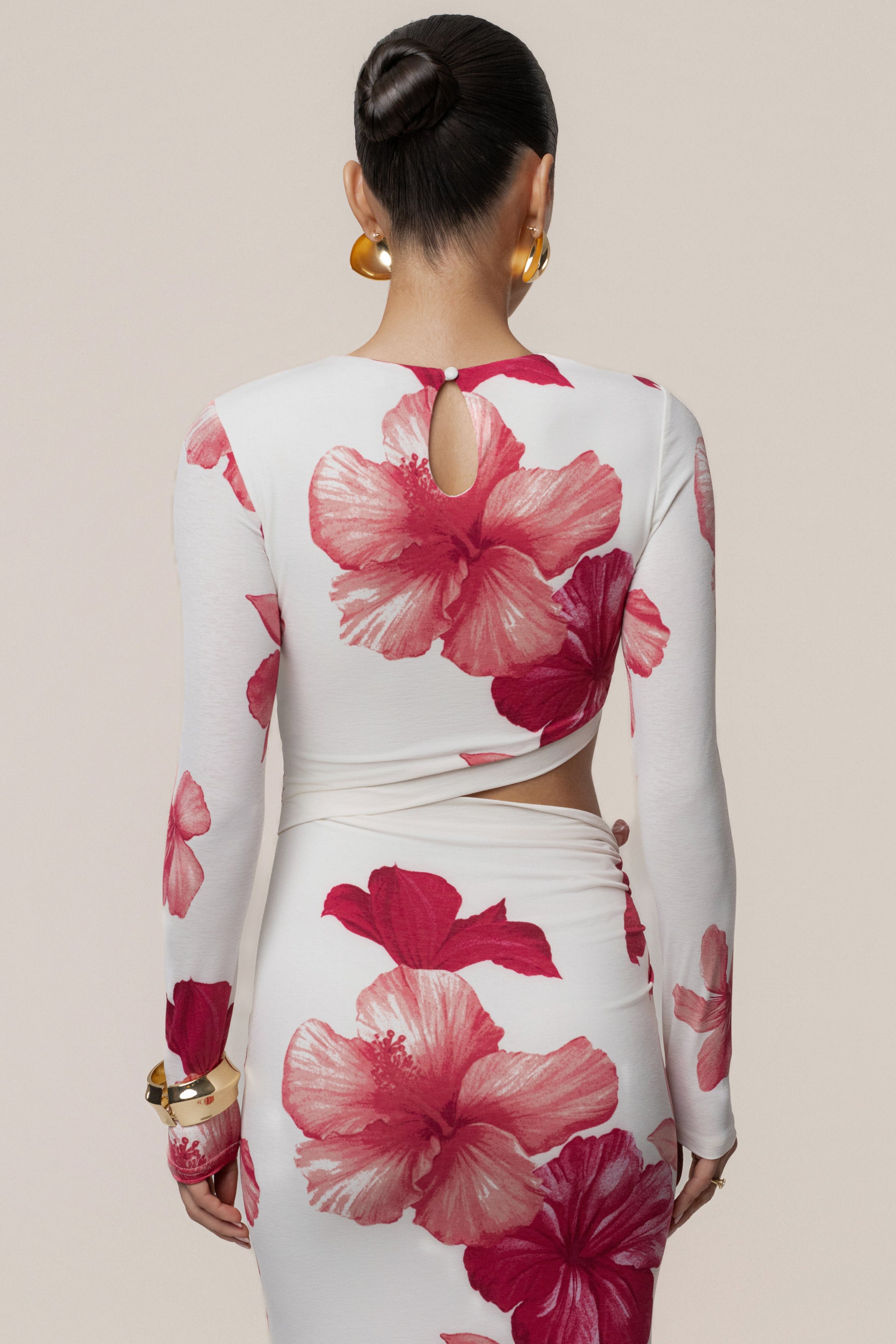 Red Floral Garden Oasis Maxi Dress JLUXLABEL